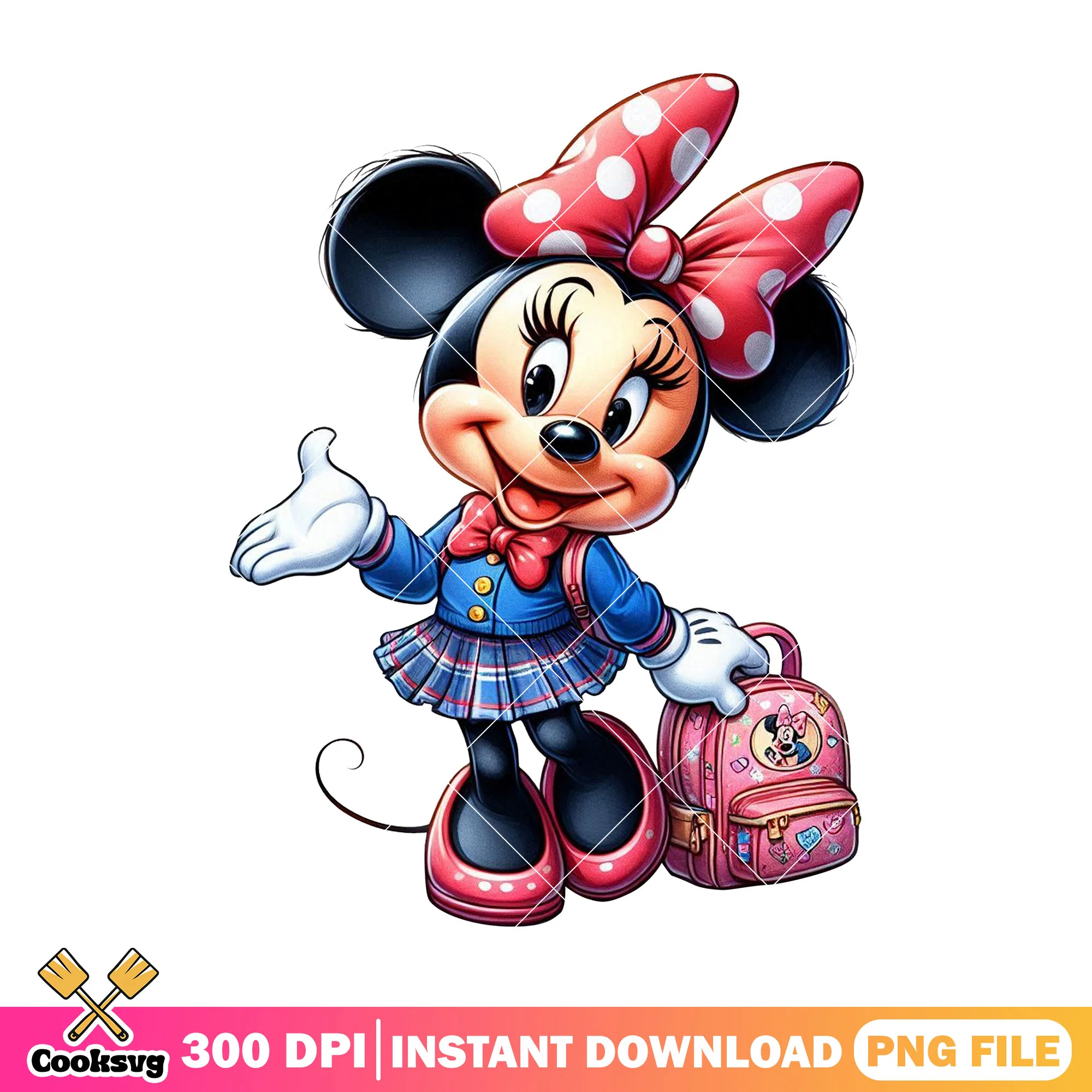 Minnie mouse design file png, disney art png, happy back to school png
