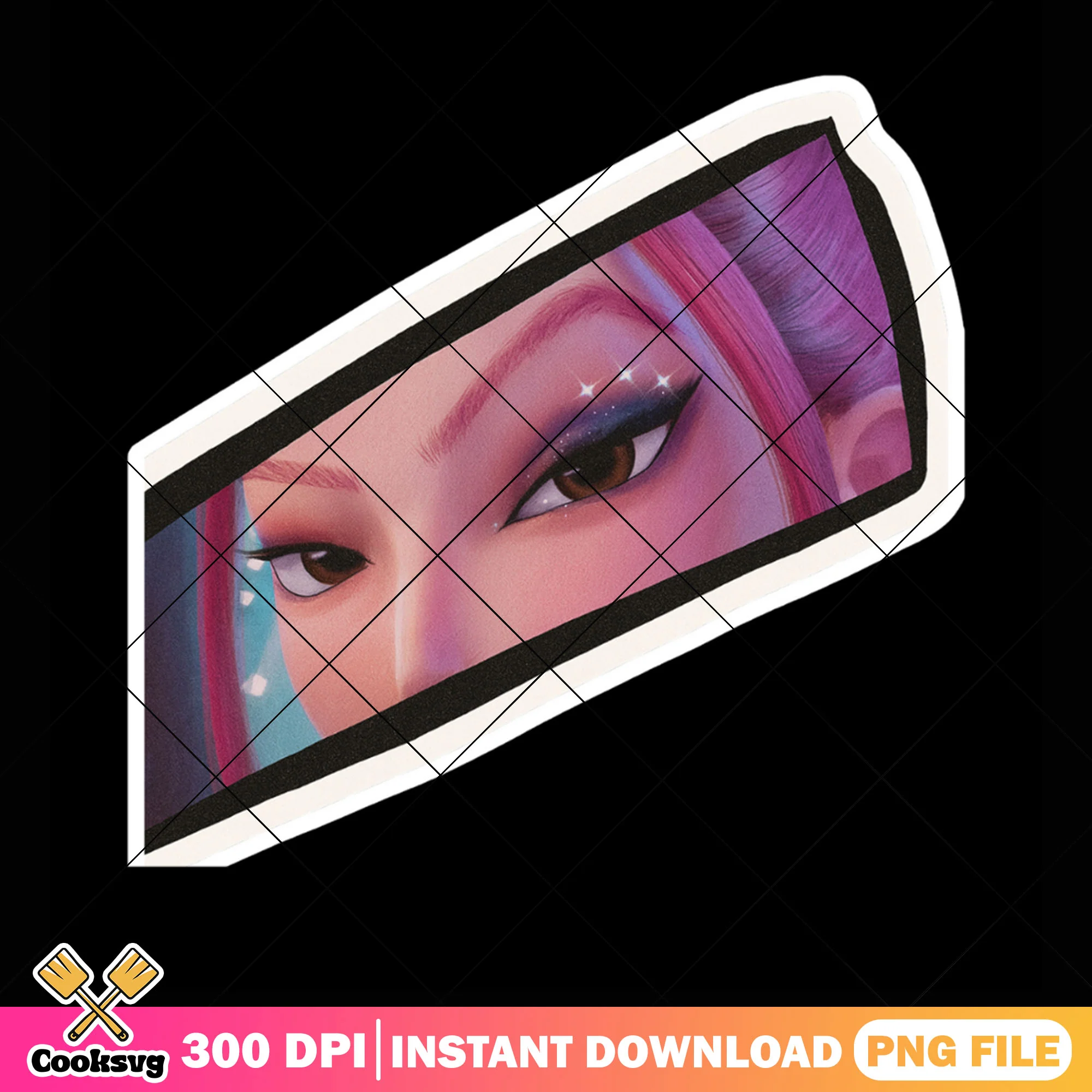 Mira eyes design png sticker, huntrix netflix png, mira huntrix png