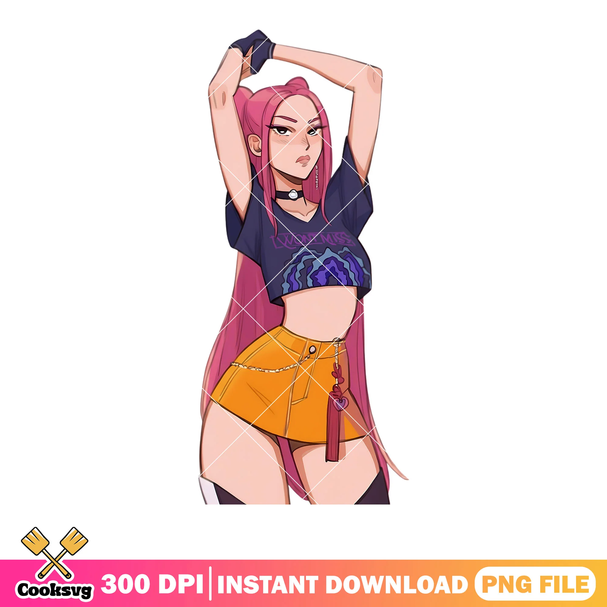 Mira fashion pose logo png, kpop mira pose png, anime poster mira png