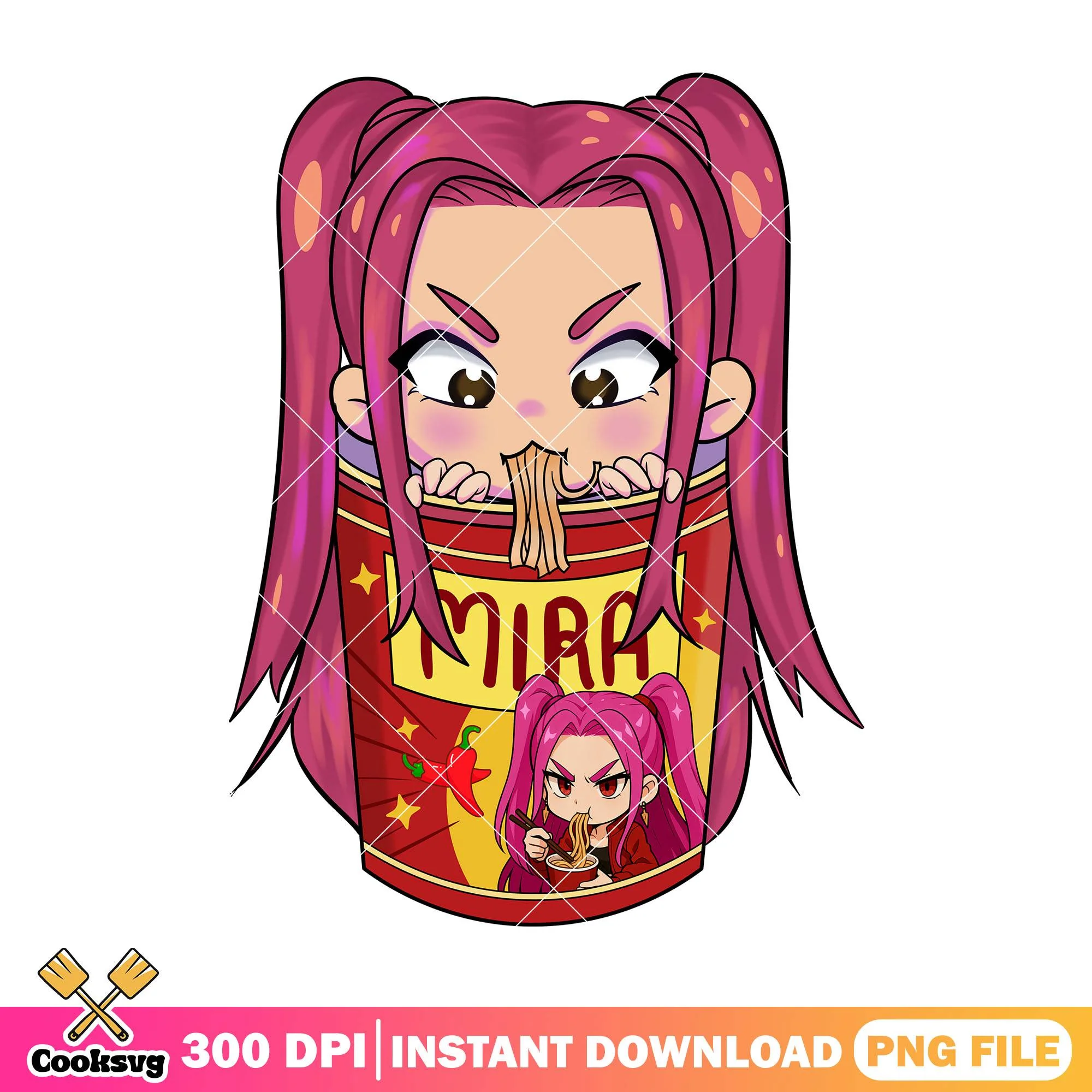 Mira huntrix ramyeon png, huntrix kpop png, huntrix movie png
