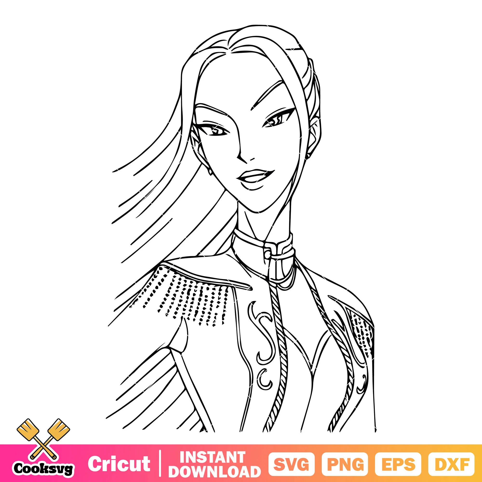 Mira in golden costume svg, mira huntrix svg, kpop demon hunters svg