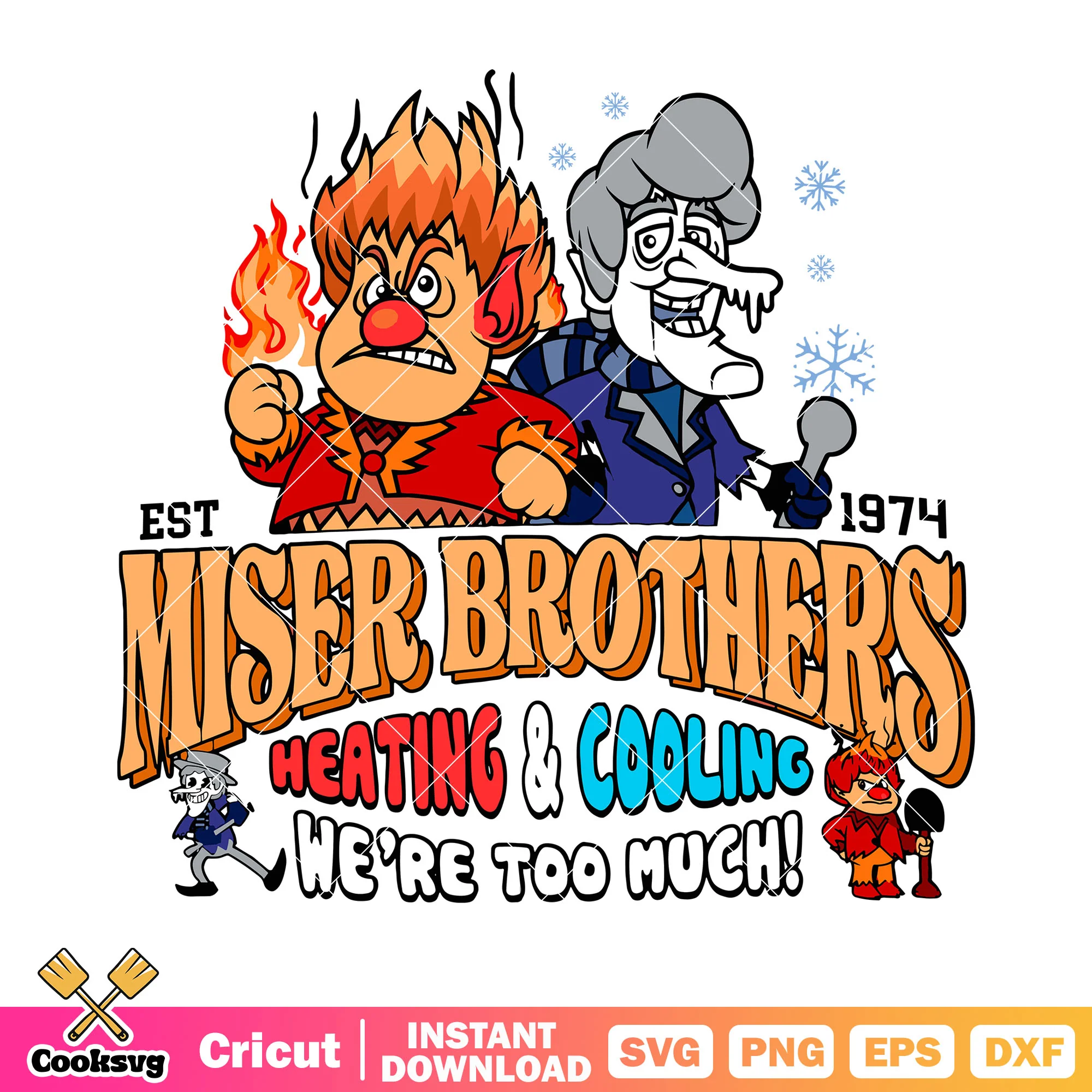 Miser brothers est 1974 svg. heating and cooling svg, heat miser svg