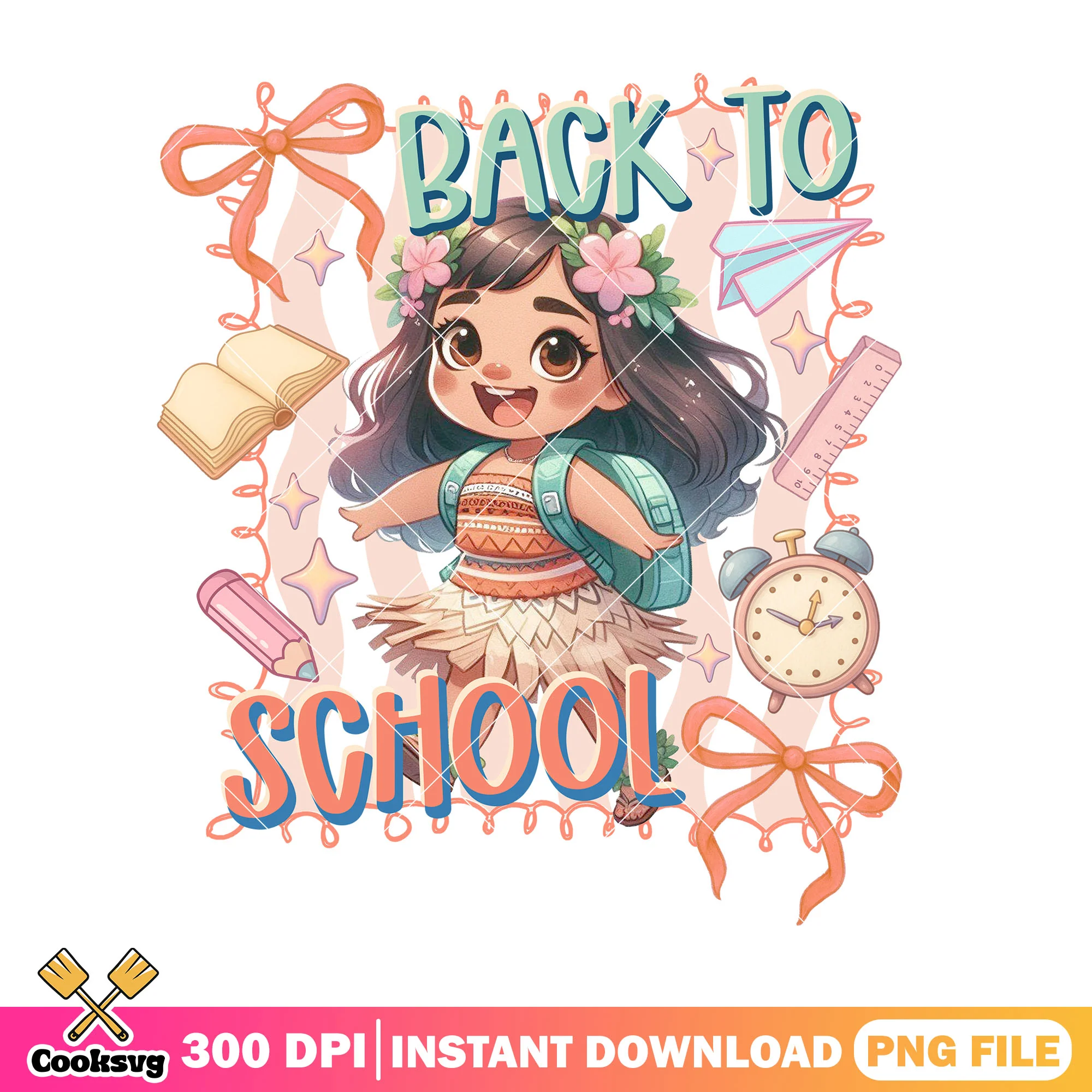 Moana baby design png, back to school outfit png, disney art png
