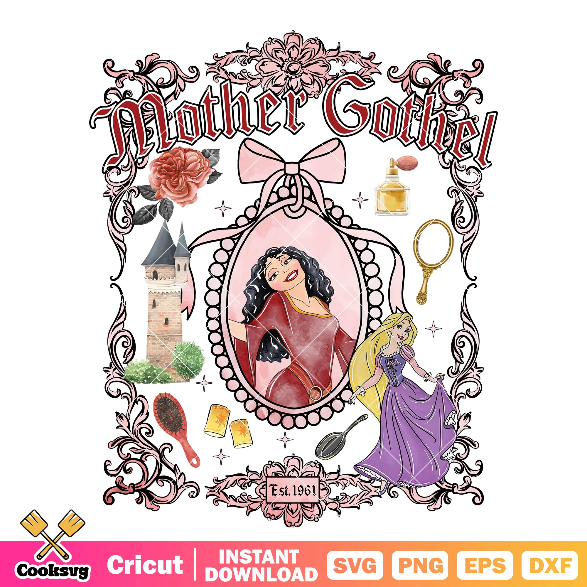 Mother gothel disney bow tie mirror png, mother gothel png