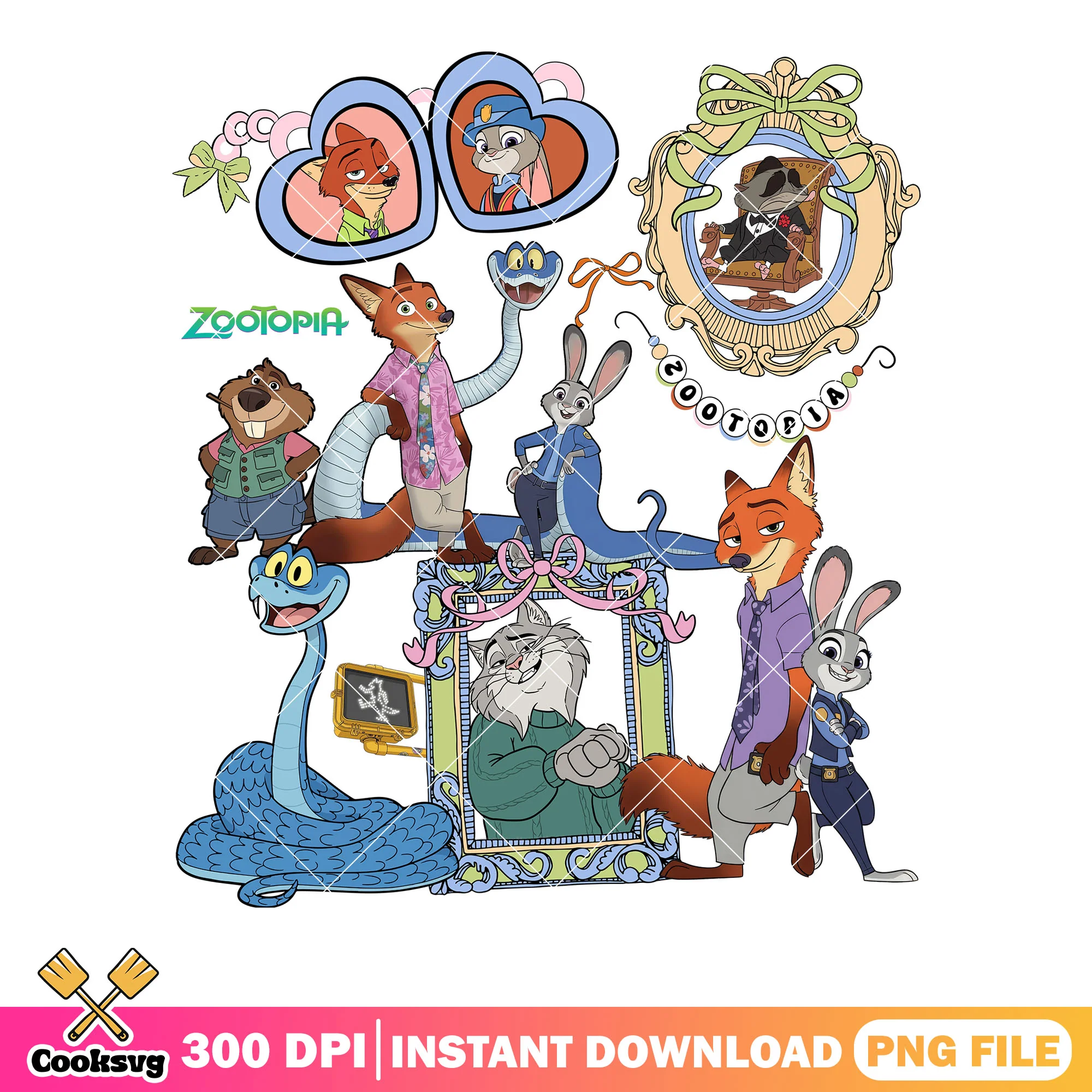 Mr big and zootopia couple png, gary de snake png, disney movies png