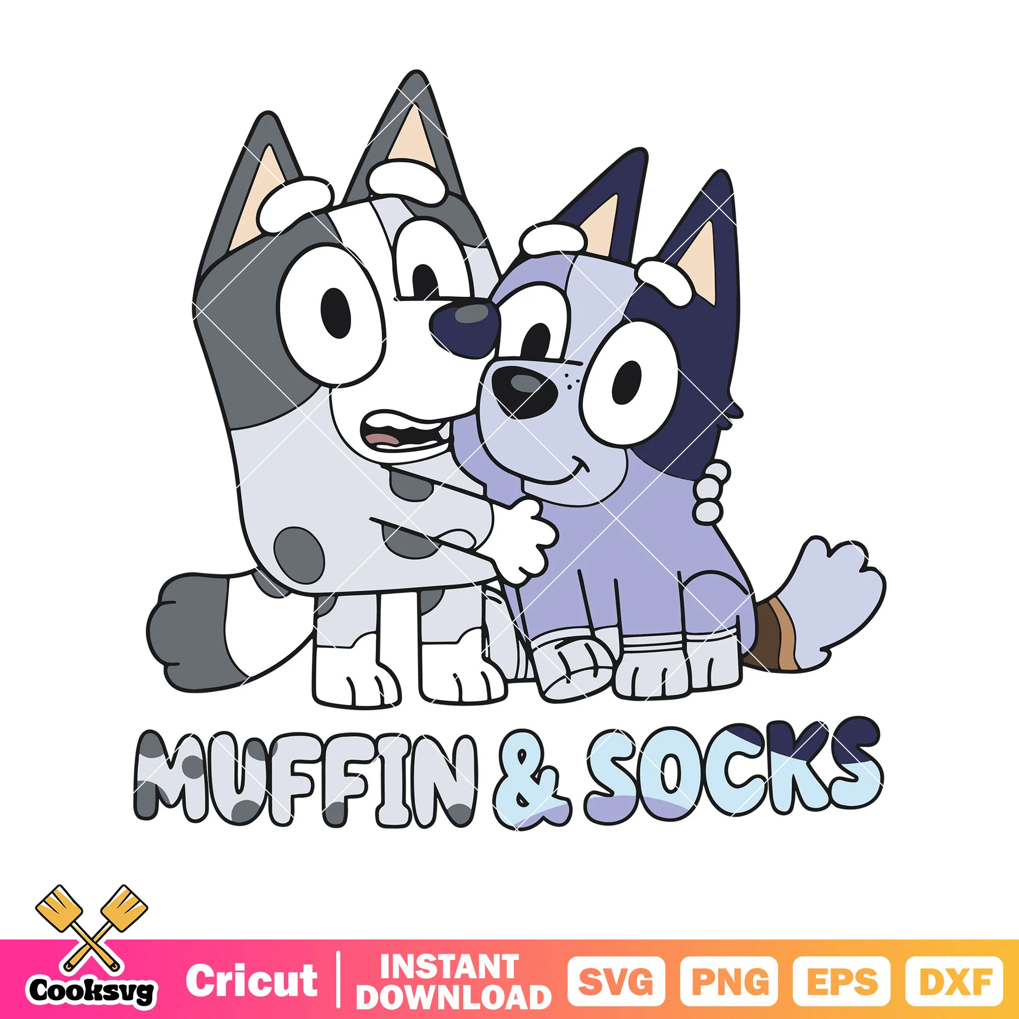 Muffin and socks bluey svg, character bluey svg, bluey happy birthday svg