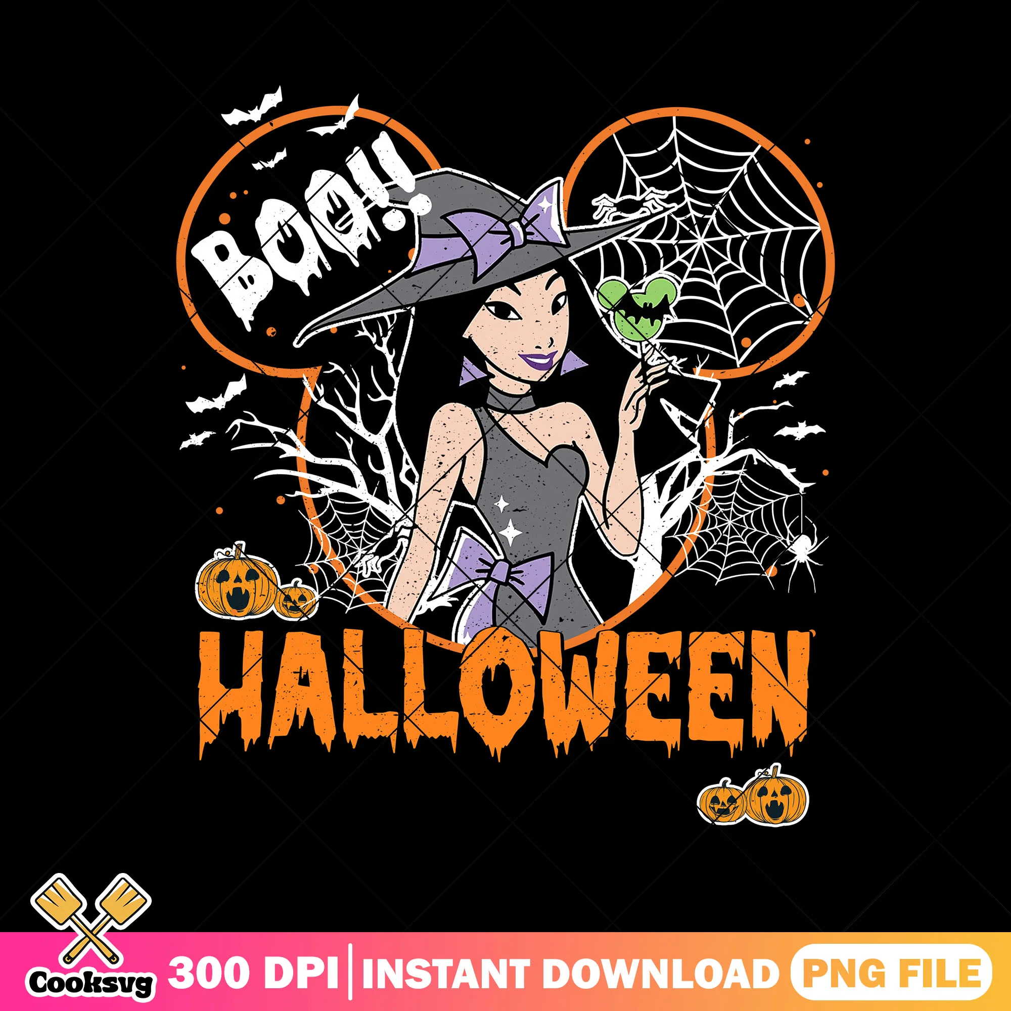 Mulan cosplay witch png, halloween spirit png, disney princess png