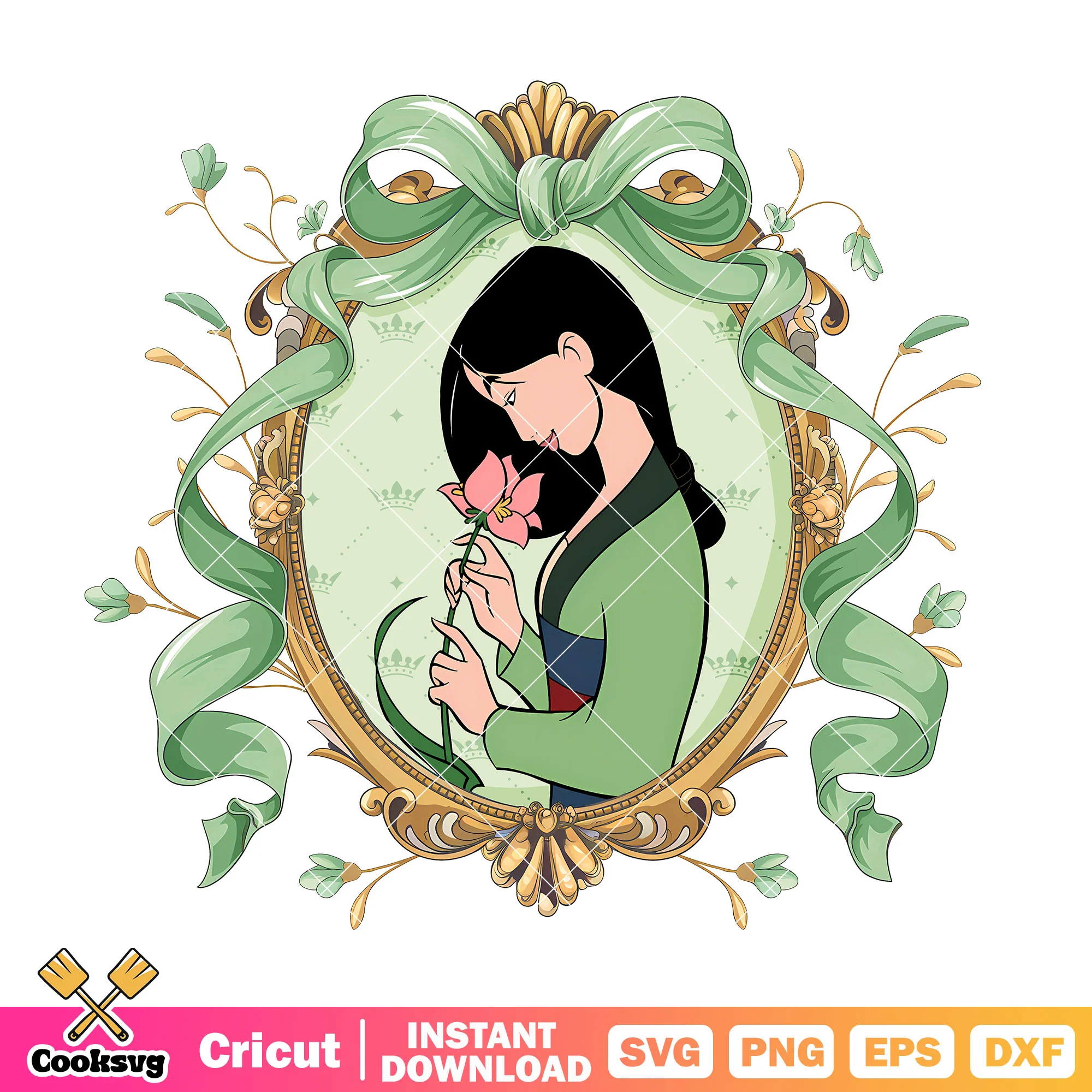 Mulan princess in bow tie mirror png, mulan princess png