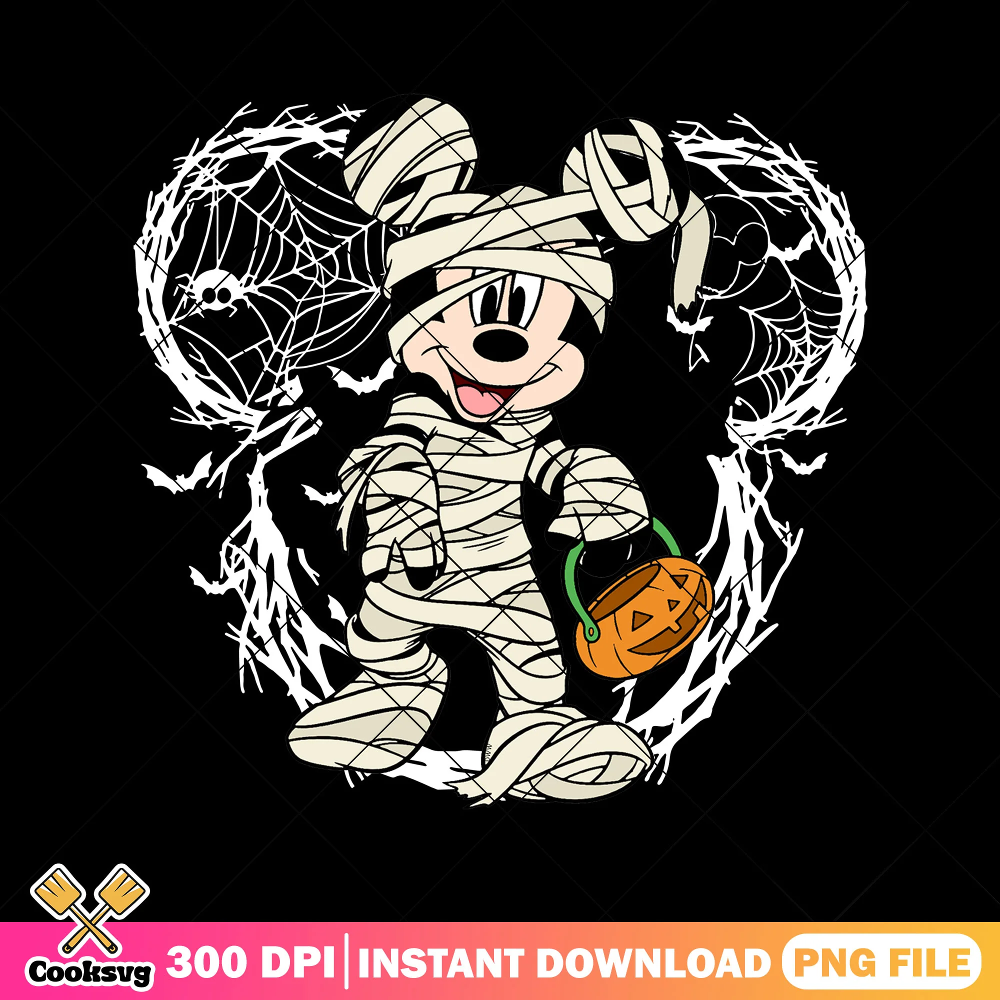 Mummy mickey mouse png, halloween art png, cute mickey png