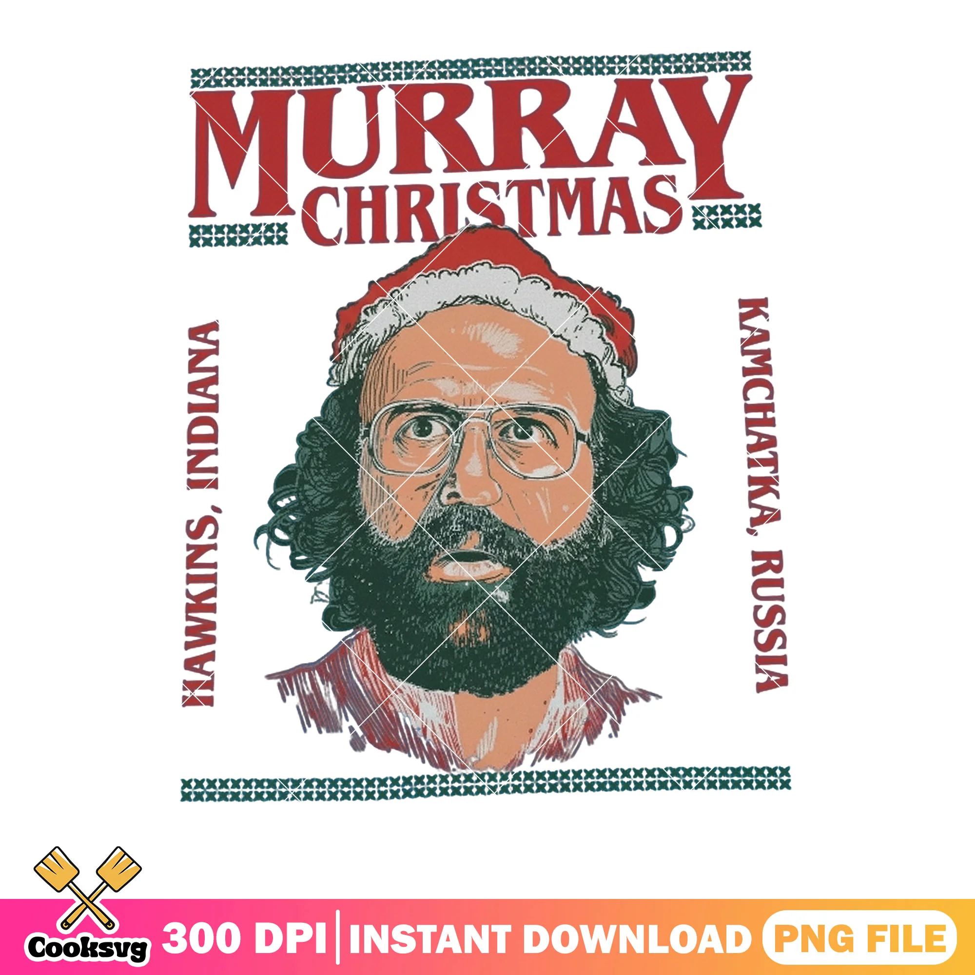 Murray christmas png, stranger things png, santa hat png