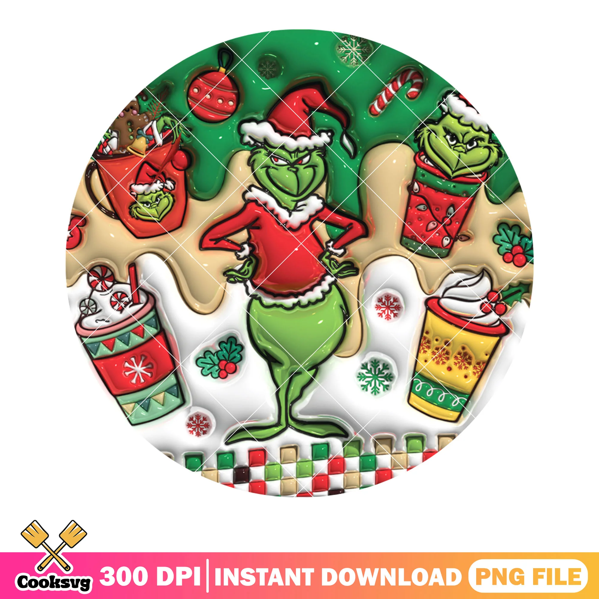 My christmas grinch decor png, hot cocao png, the grinch png