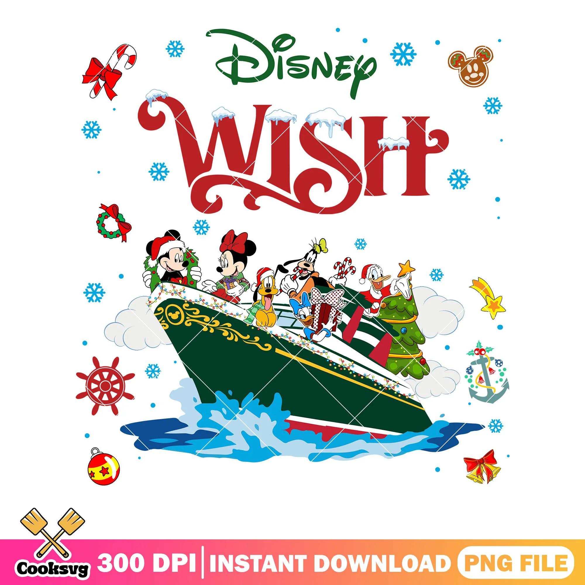 My cruise xmas wish png, disney wish png, merry christmas png