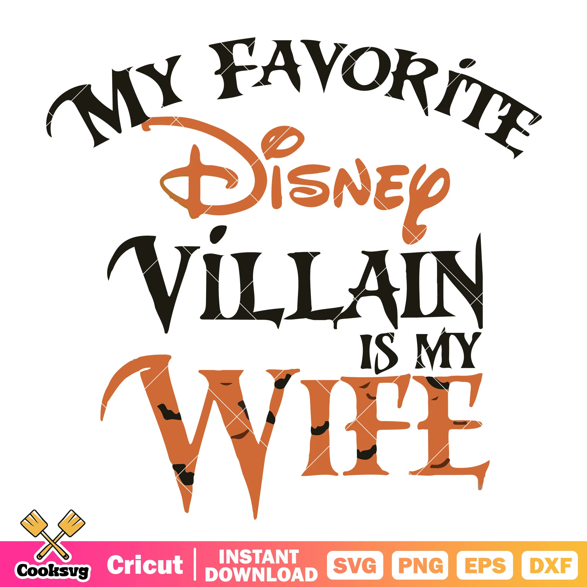 My favorite disney villain is my wife svg, disney villains svg