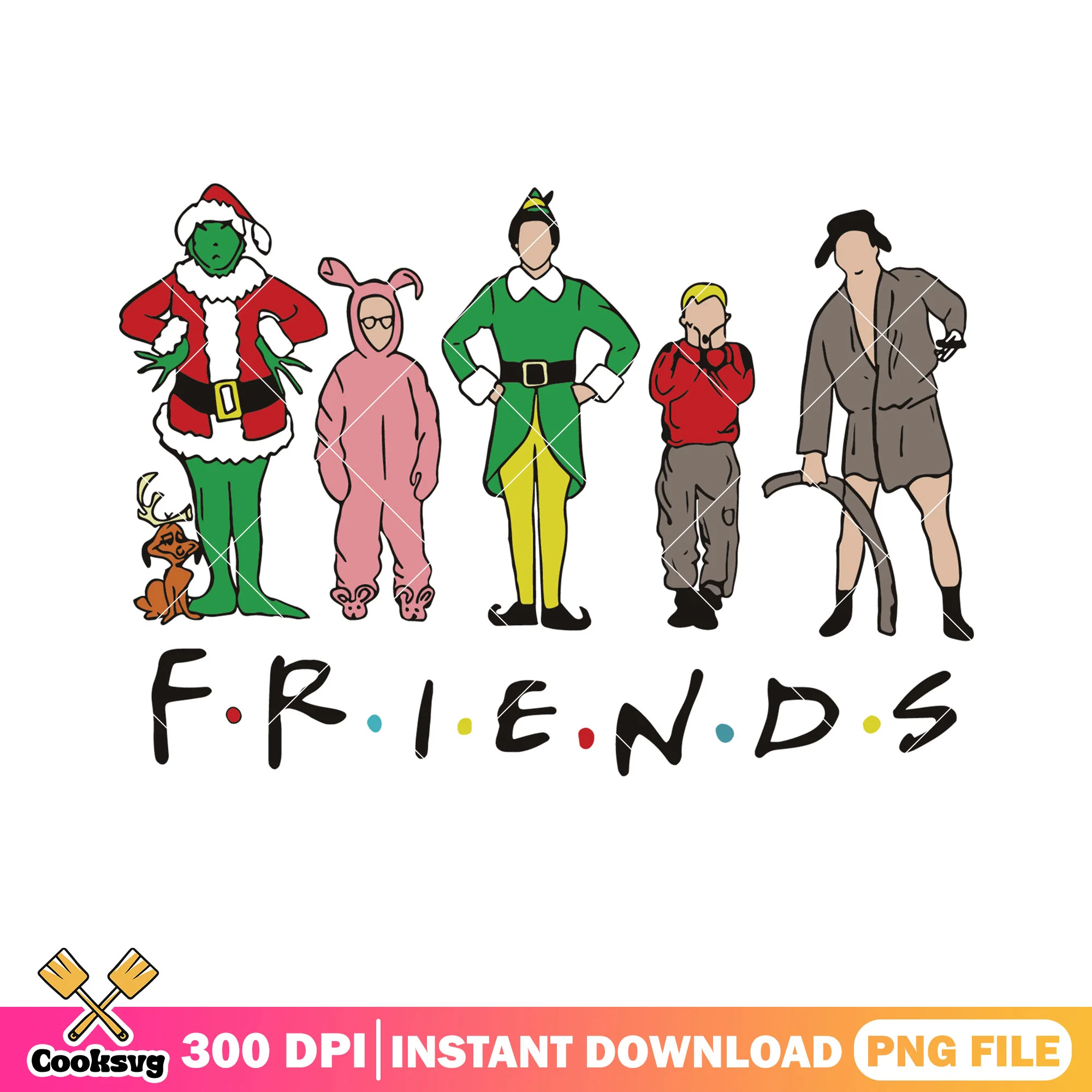 My friends christmas png, christmas card png, the grinch png