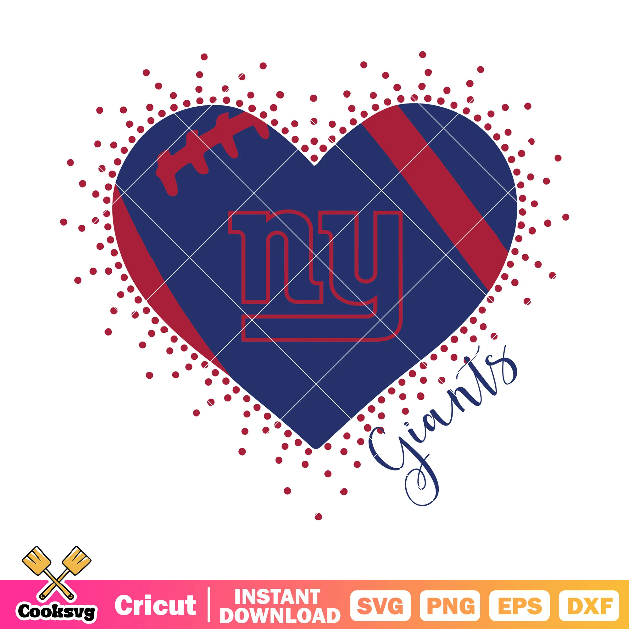 My giant heart new york svg, new york giants svg, nfl ball svg