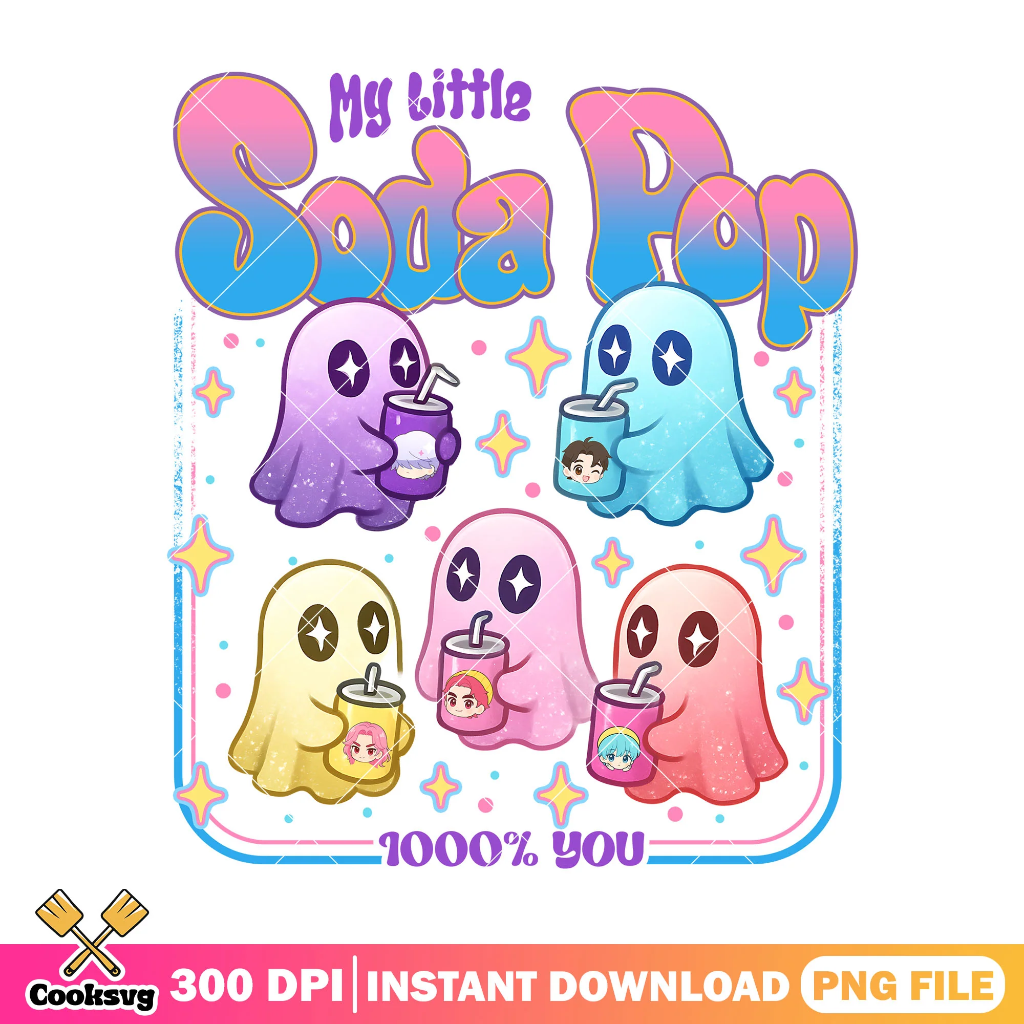 My little ghost soda pop png, soda pop png, kpop saja png