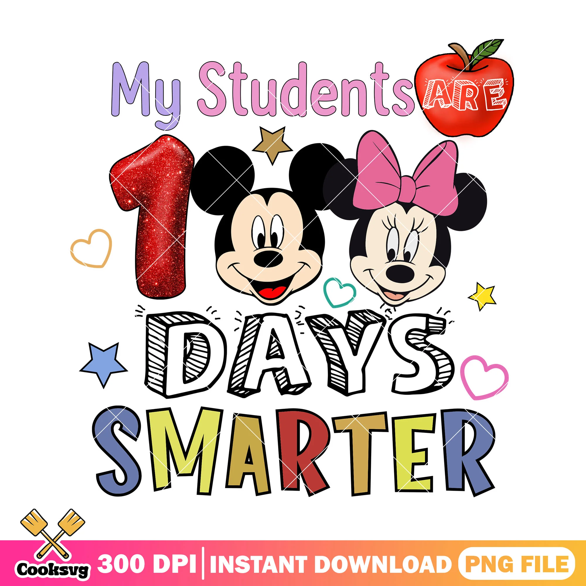My students 100 days smarter png, disney land png, back to school png