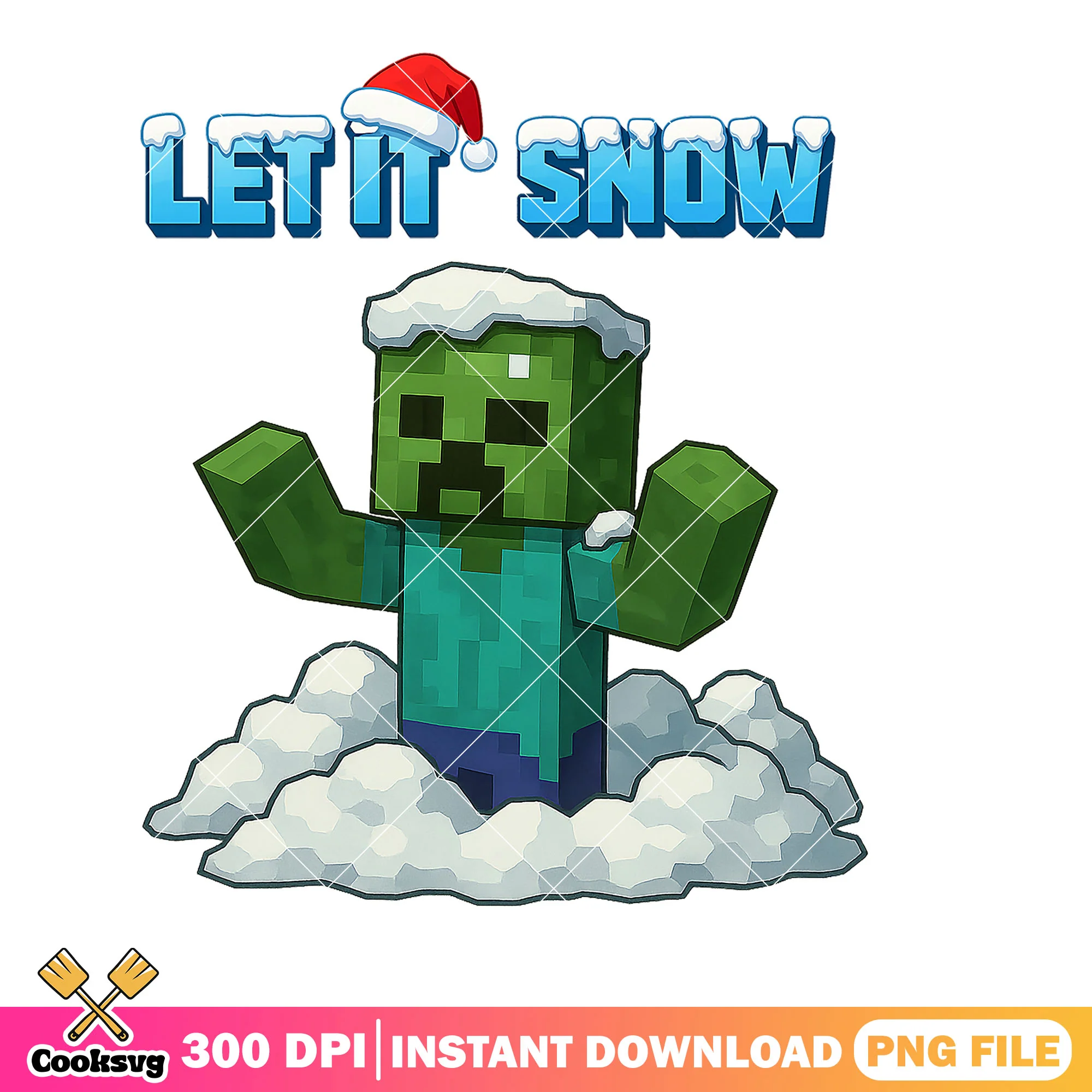 My zombie in snow christmas png, zombie png, mojang studio png