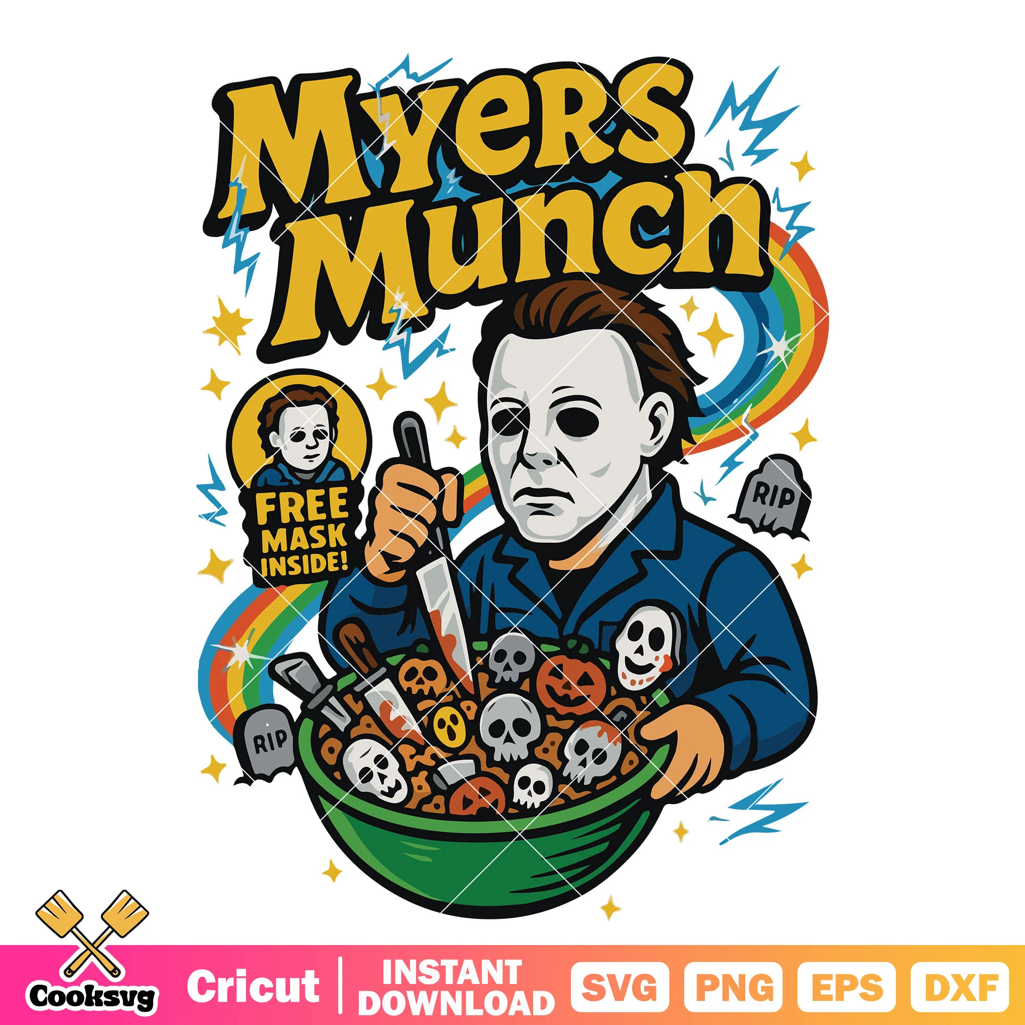 Myers munch rip horror svg, mike myers horror movie svg