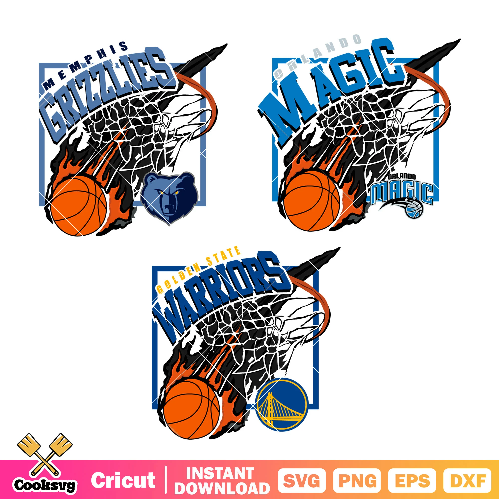 NBA Memphis Grizzlies Fireball Dunk SVG, NBA SVG, Fireball Basketball svg