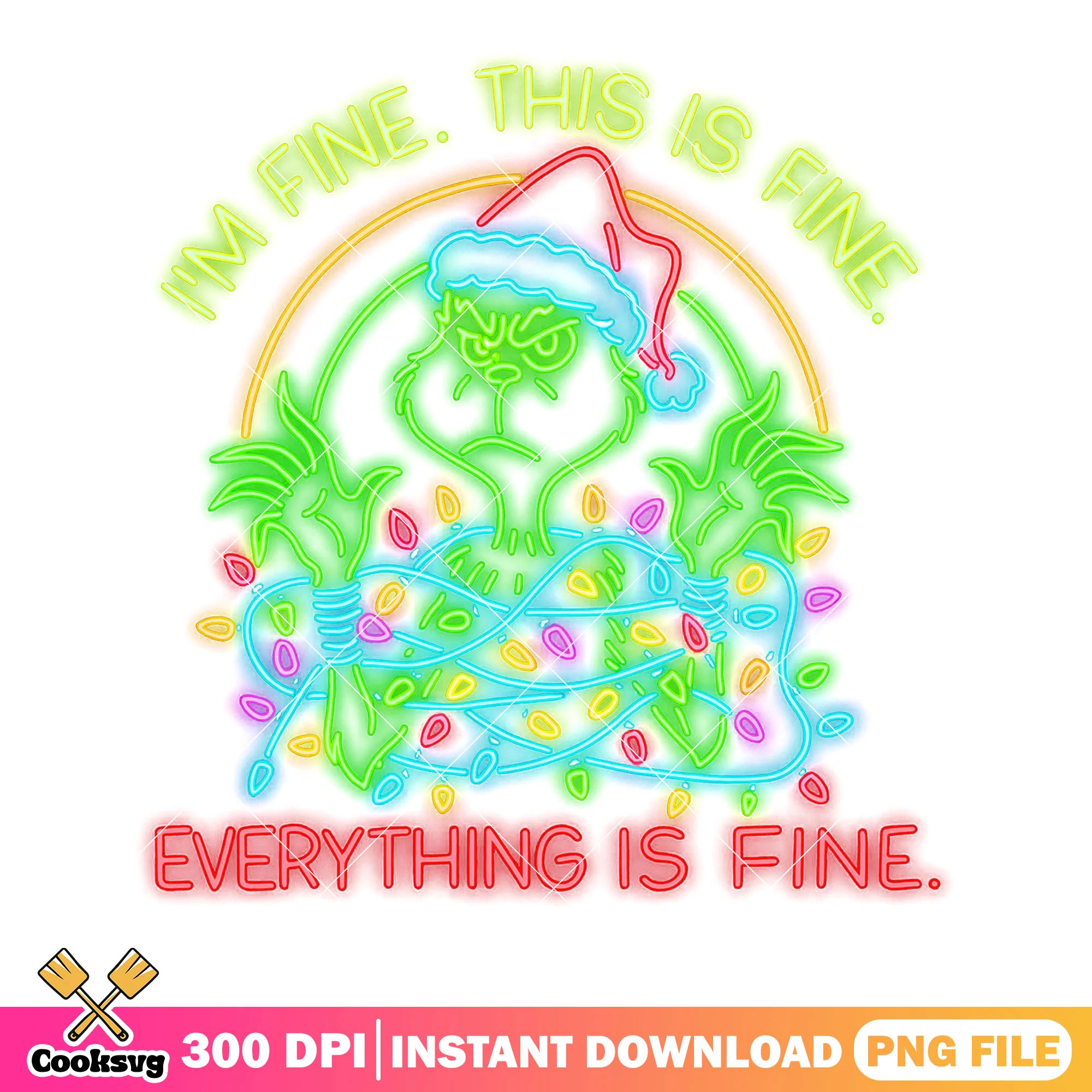 Neon christmas grinch png, xmas decorations png, the grinch png