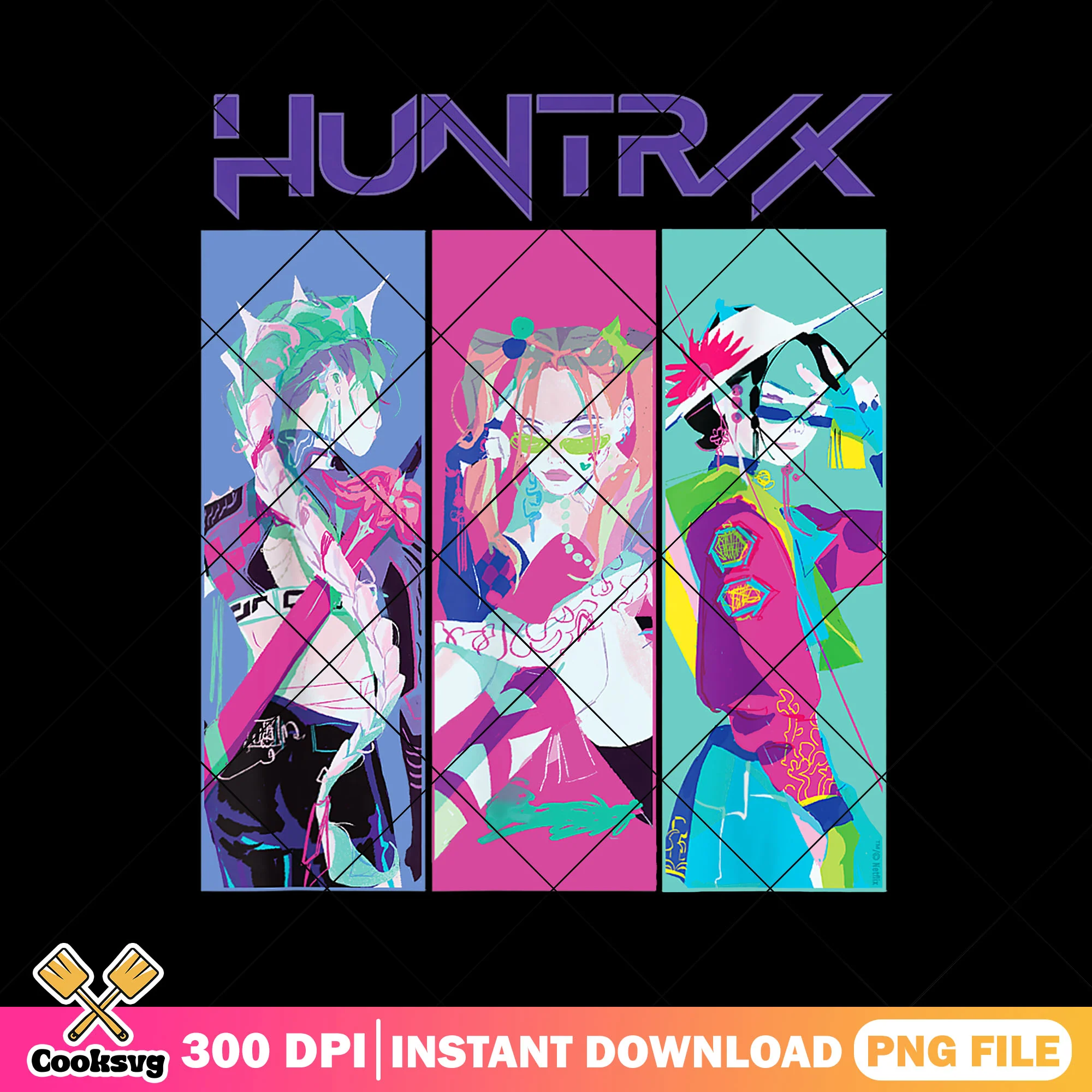 Neon girl huntrix png, kpop huntrix png, huntrix kpop png