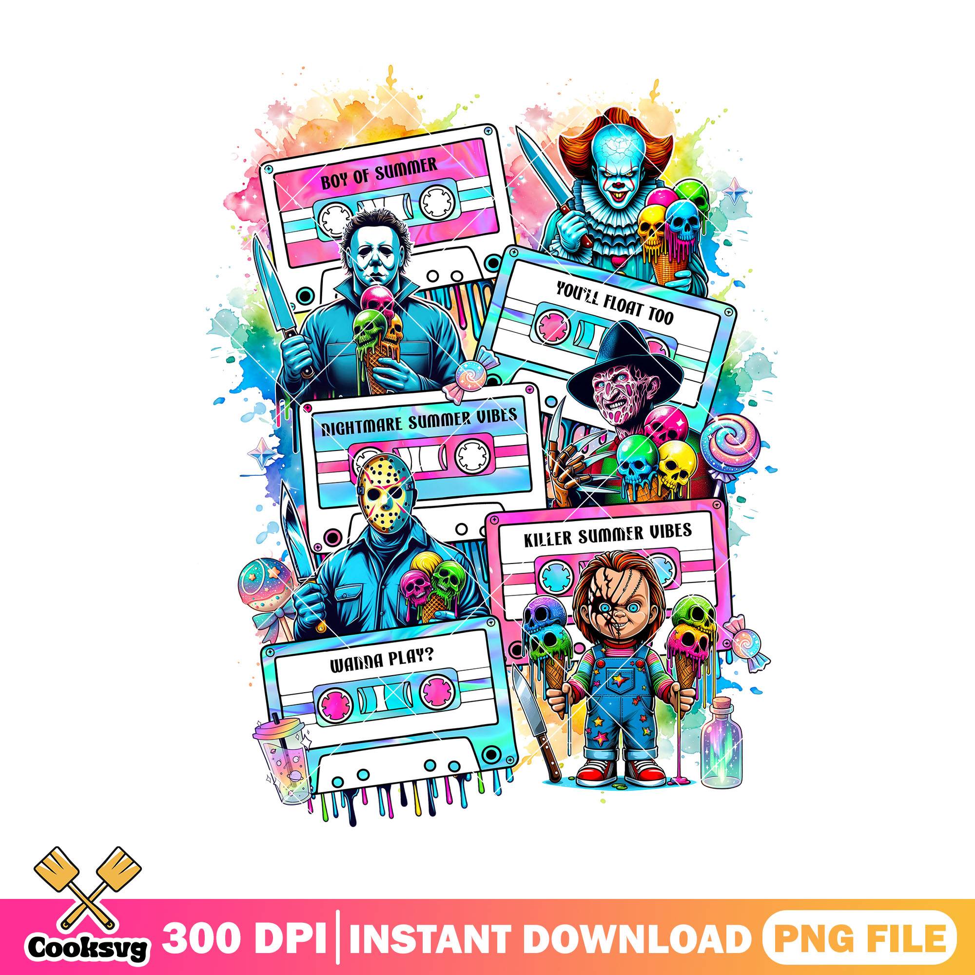 Neon summer killers png, happy halloween png, funny quotes png