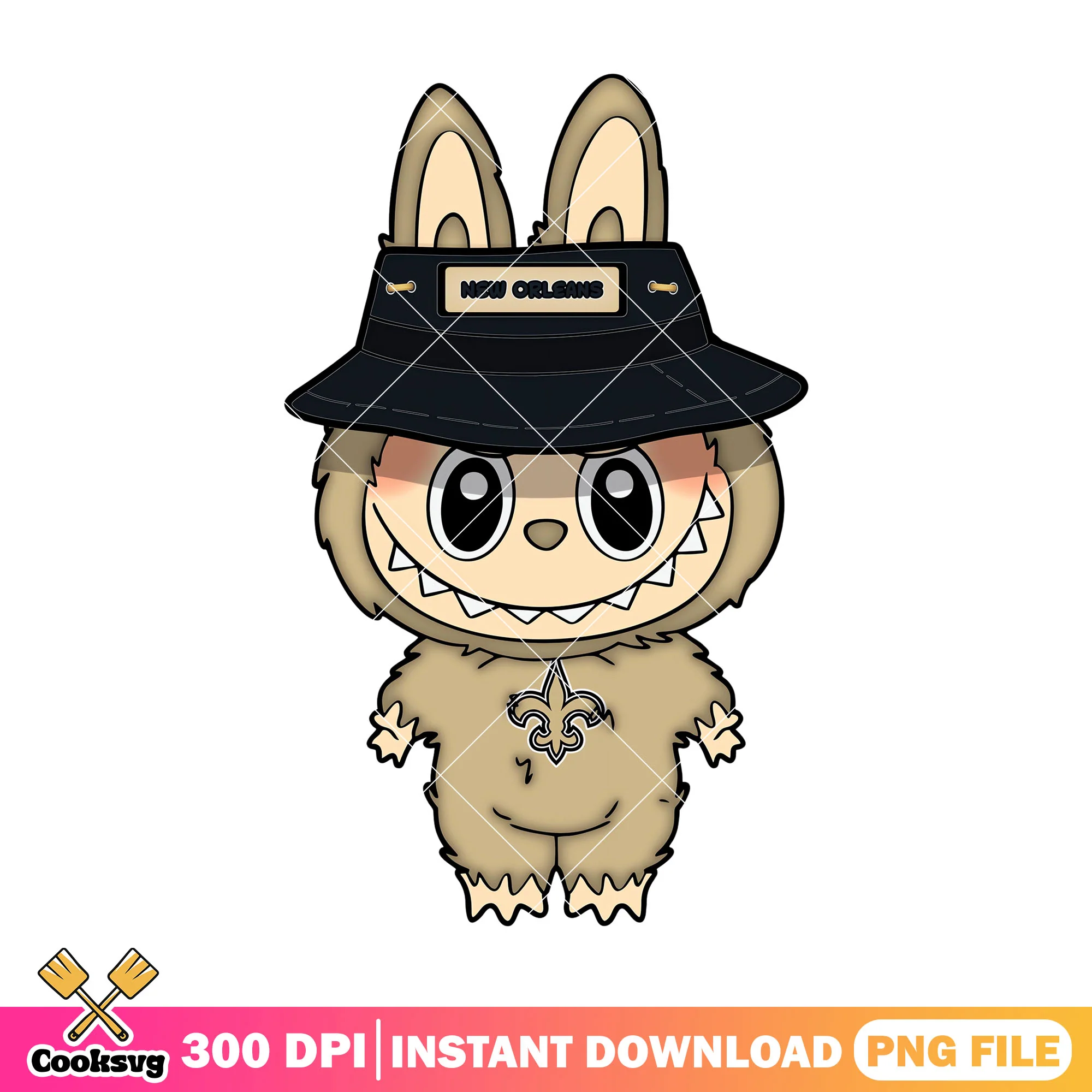 New orleans labubu baseball team png, labubu plush png, labubu cute png