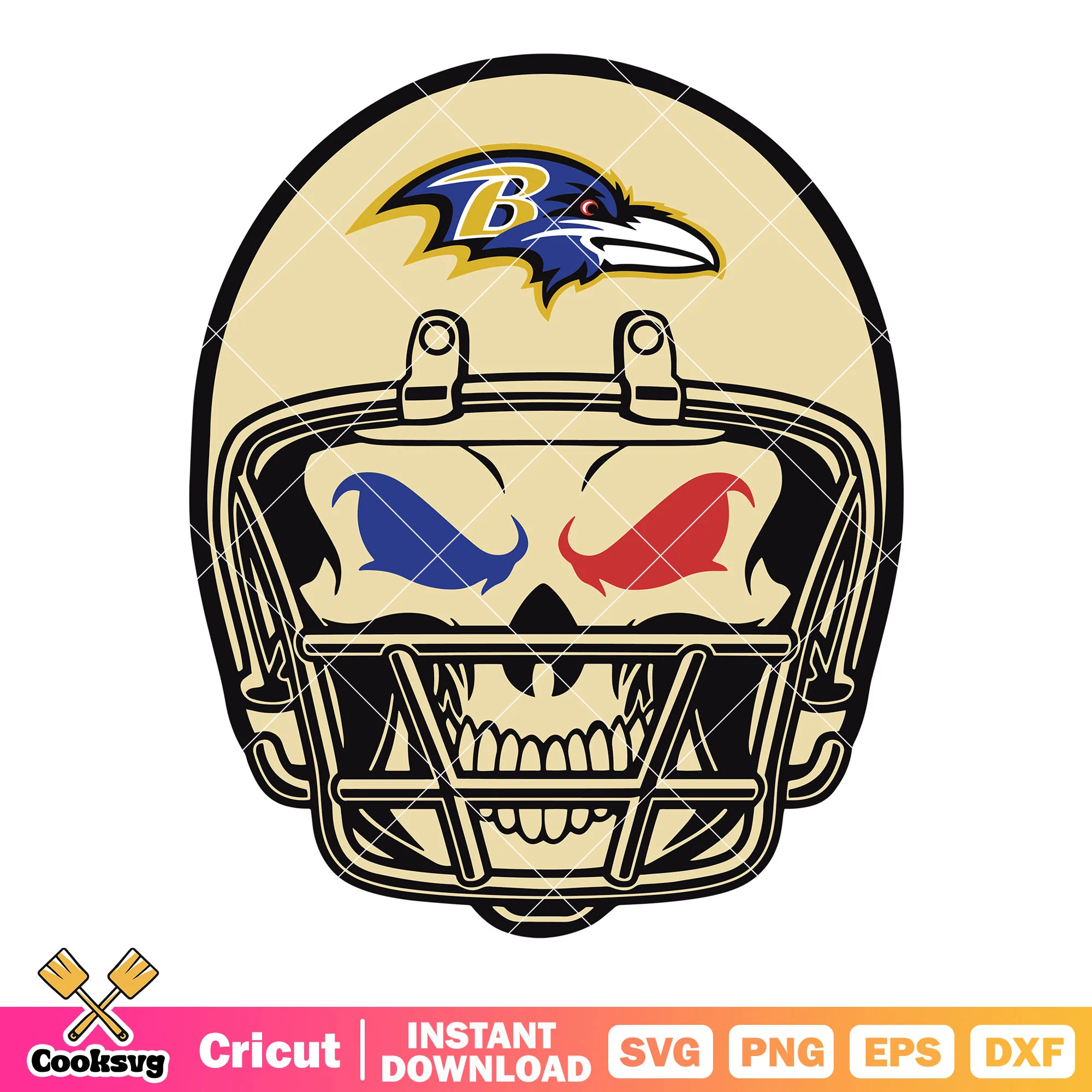 NFL Baltimore raven team svg, skull svg, raven head svg