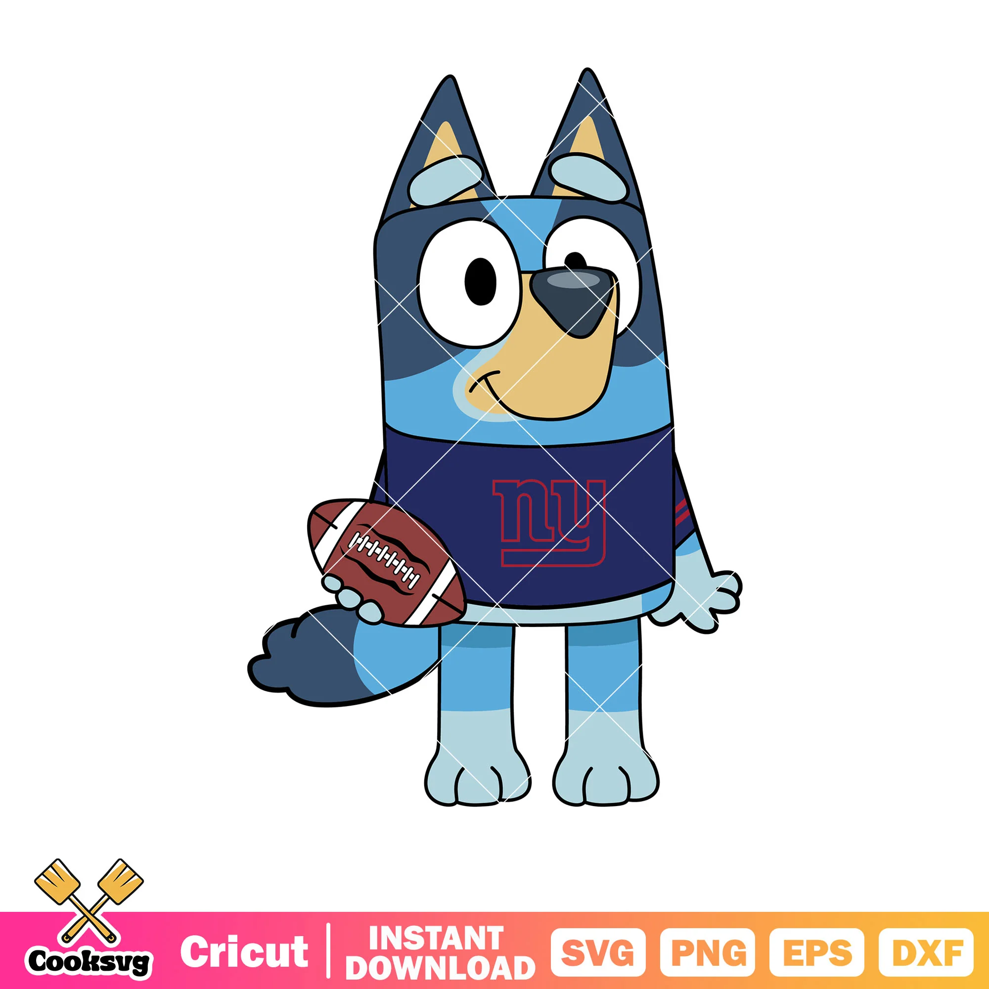 Nfl bluey new york giants football svg, nfl all team svg, bluey football svg