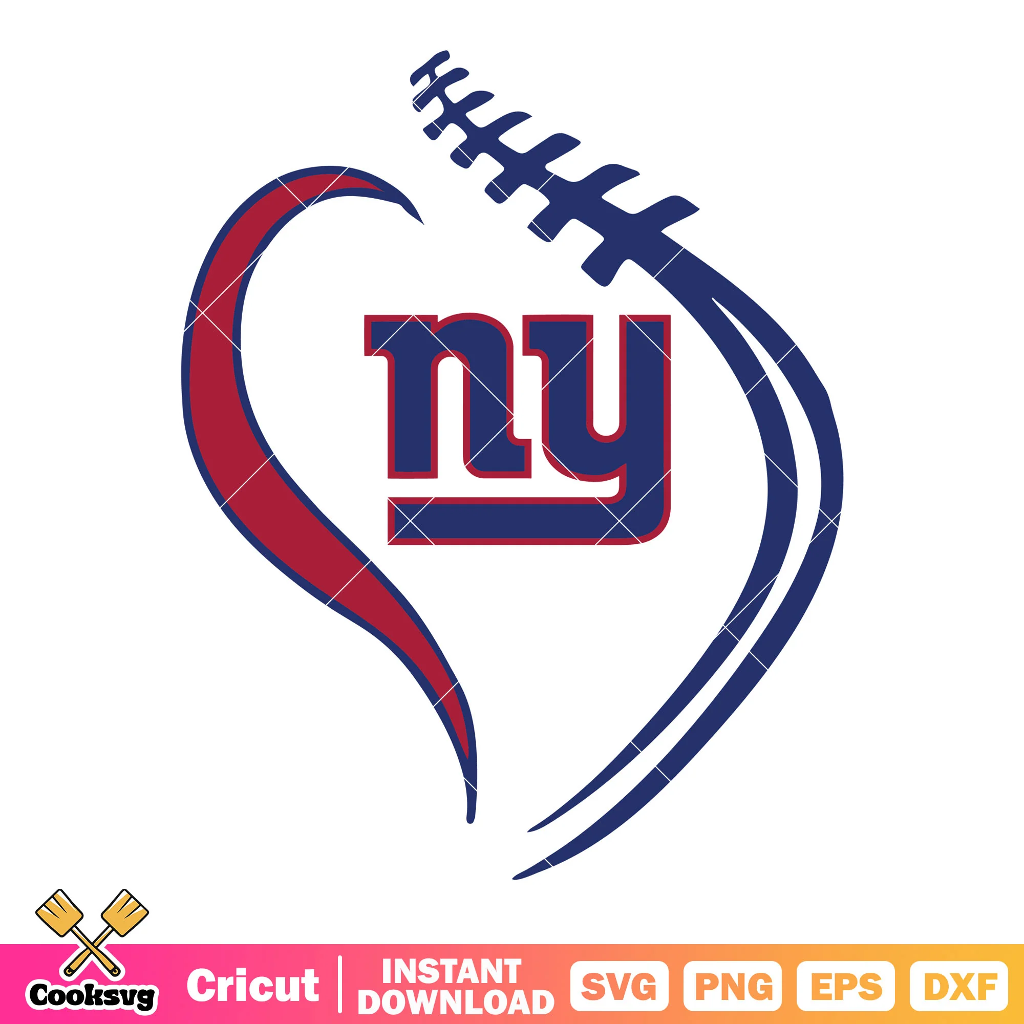 NFL pigskin swirl svg, new york giants svg, america football svg