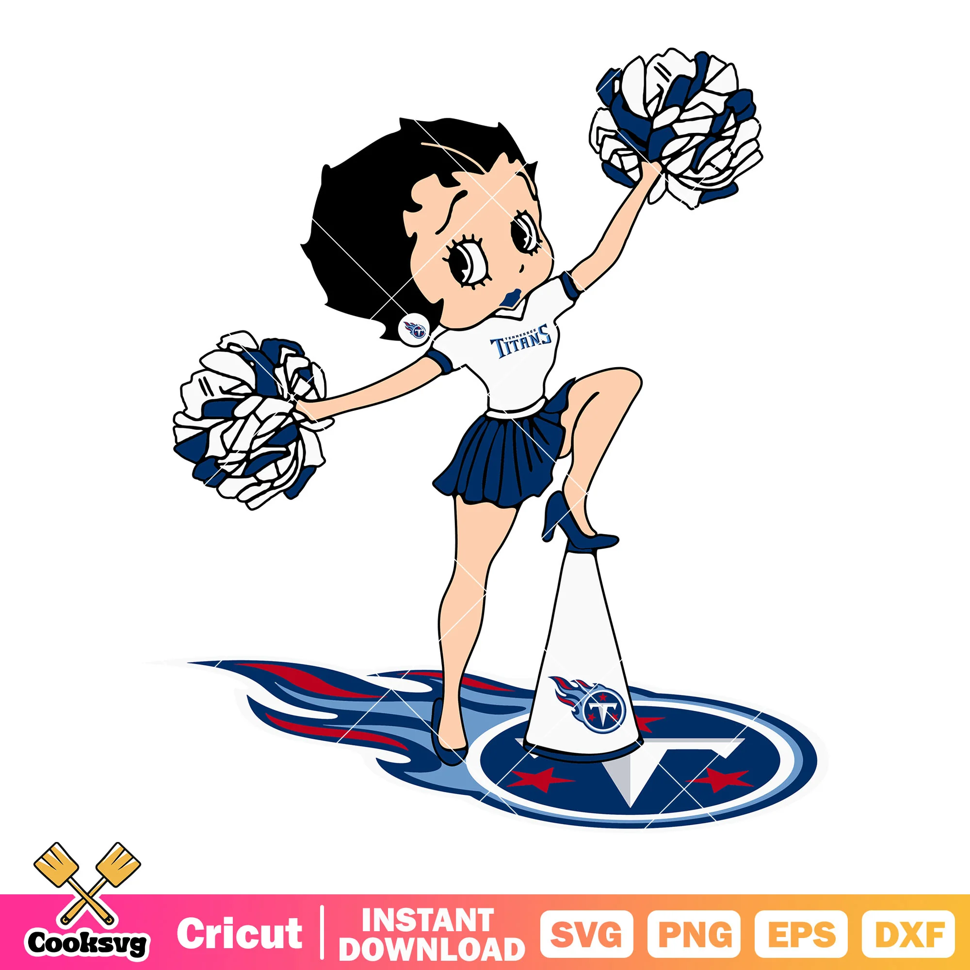 NFL titans cartoon teams svg, tennessee titans svg, Betty boop svg