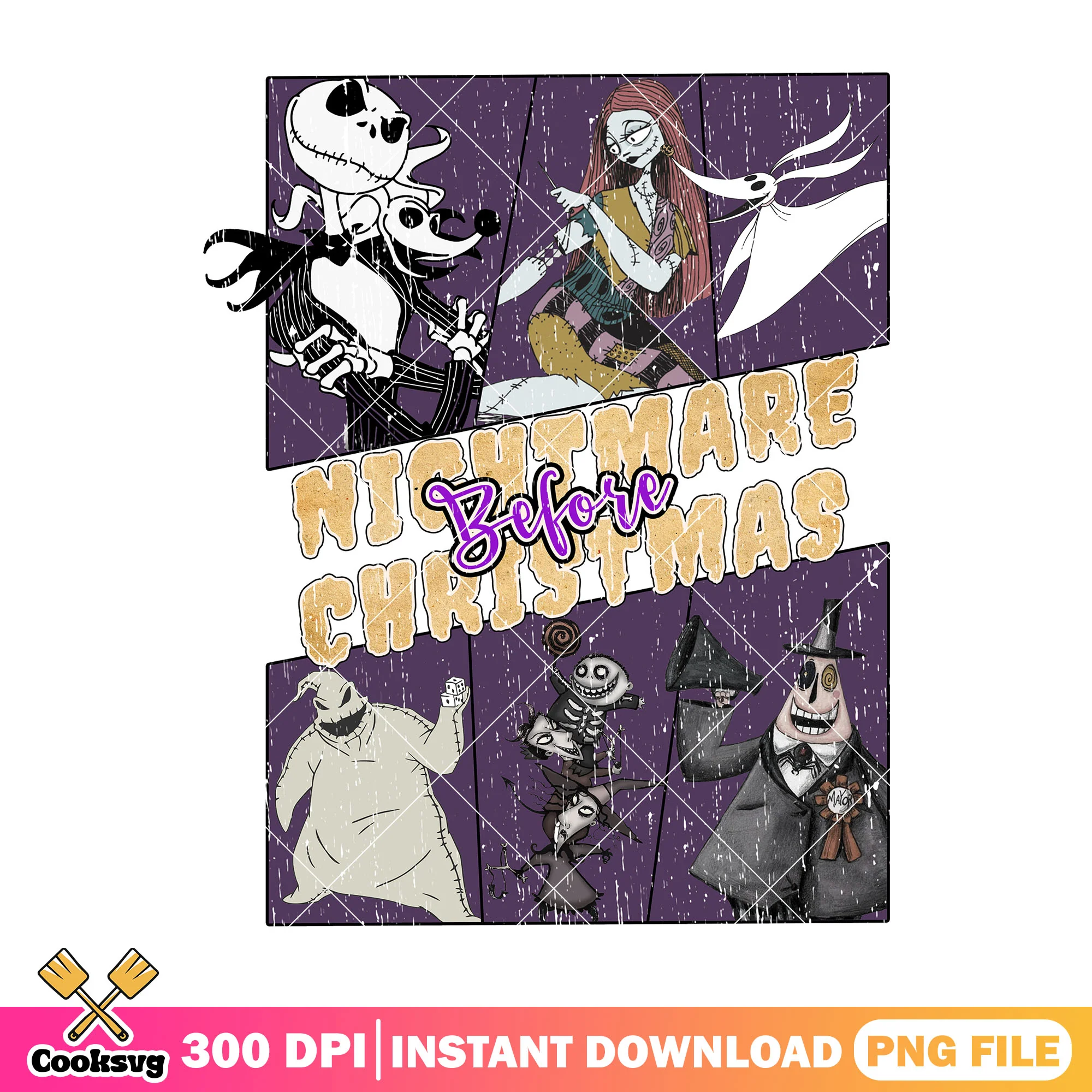 Nightmare christmas horror png, horror movies png, happy halloween png