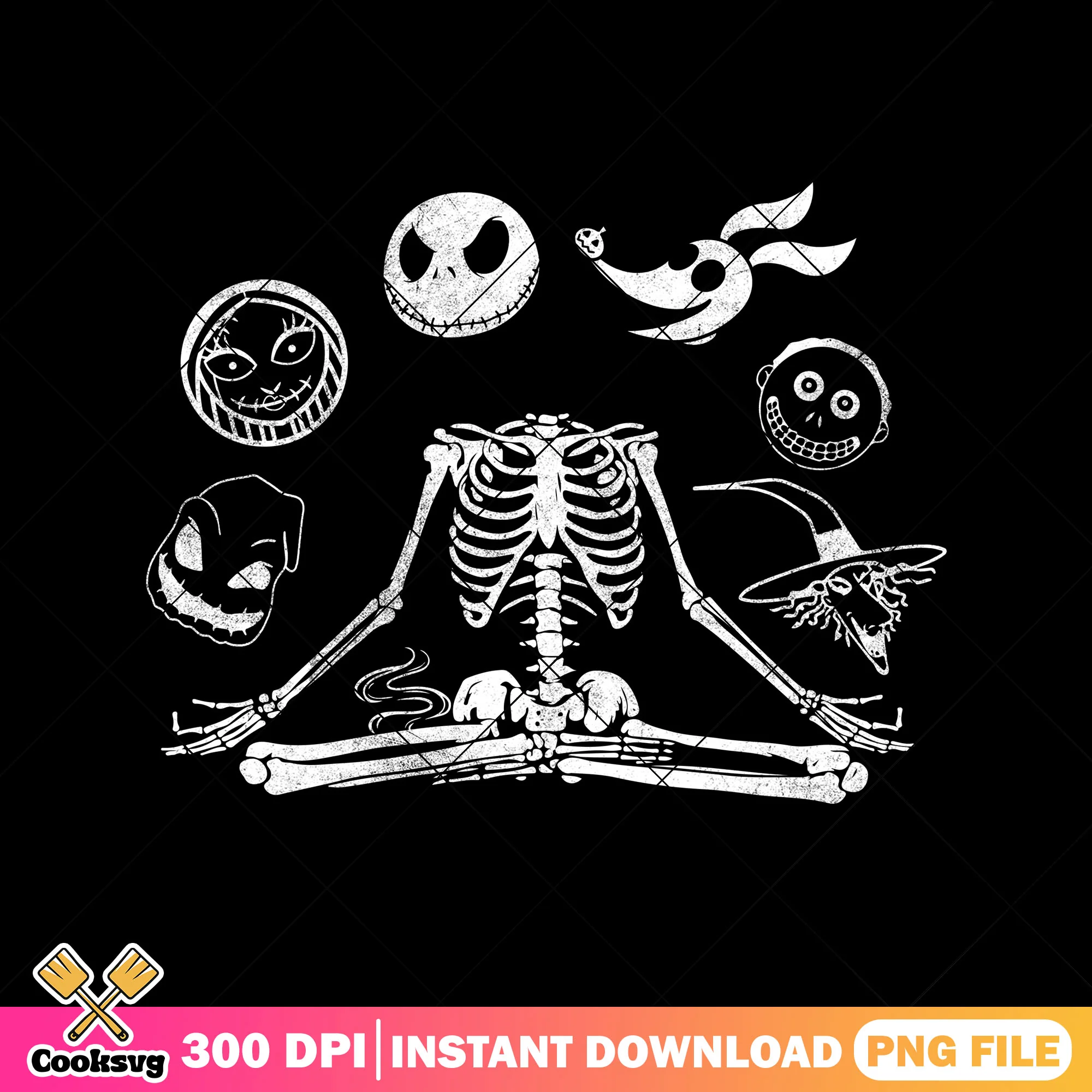 Nightmare head halloween png, nightmare before christmas png, head png