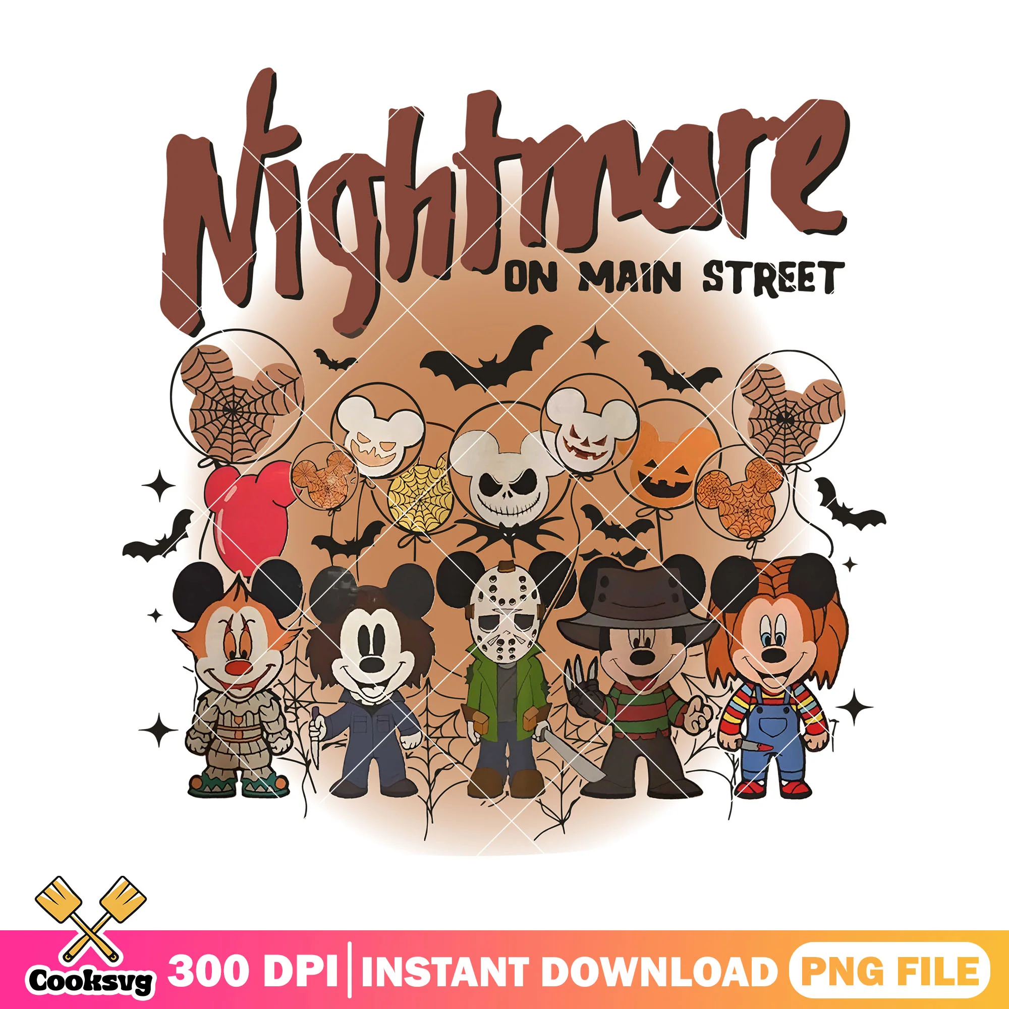 Nightmare on street file png, halloween art png, disney mickey png