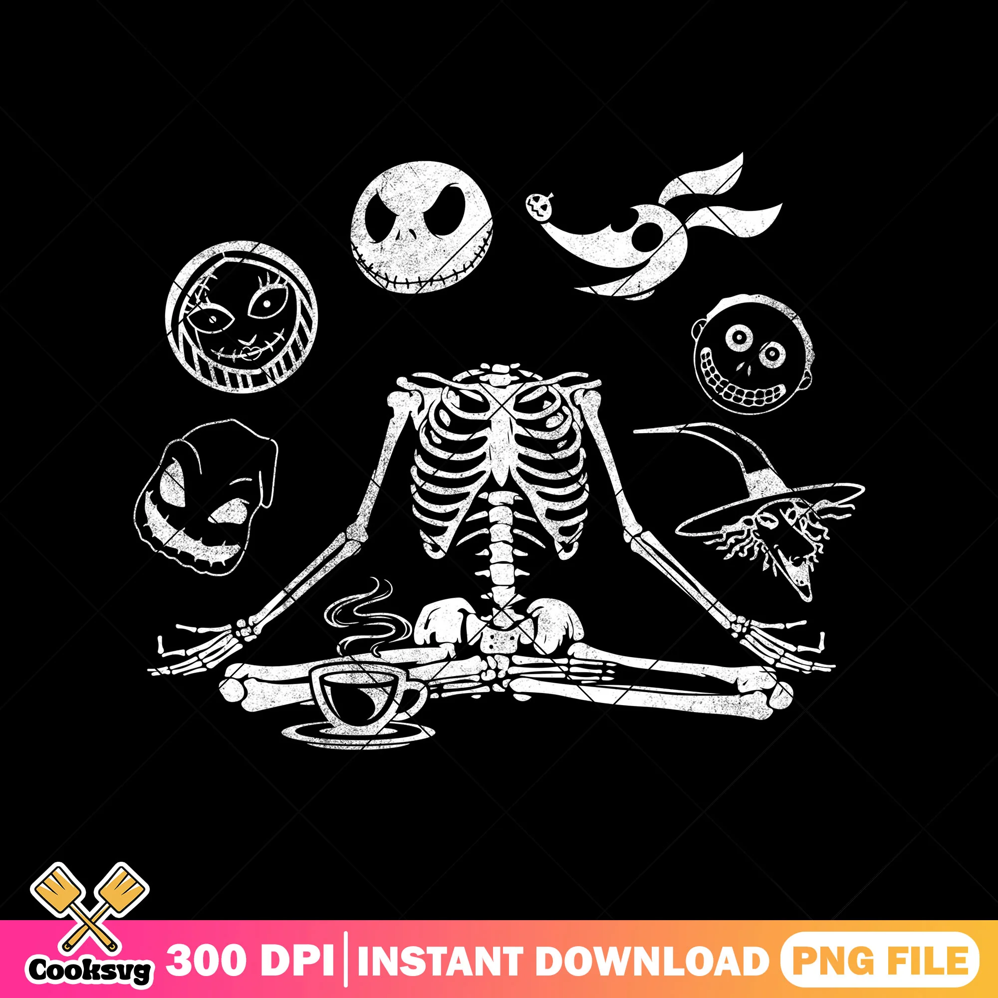 Nightmare skeleton horror faces png, scary cartoon png, horror head png