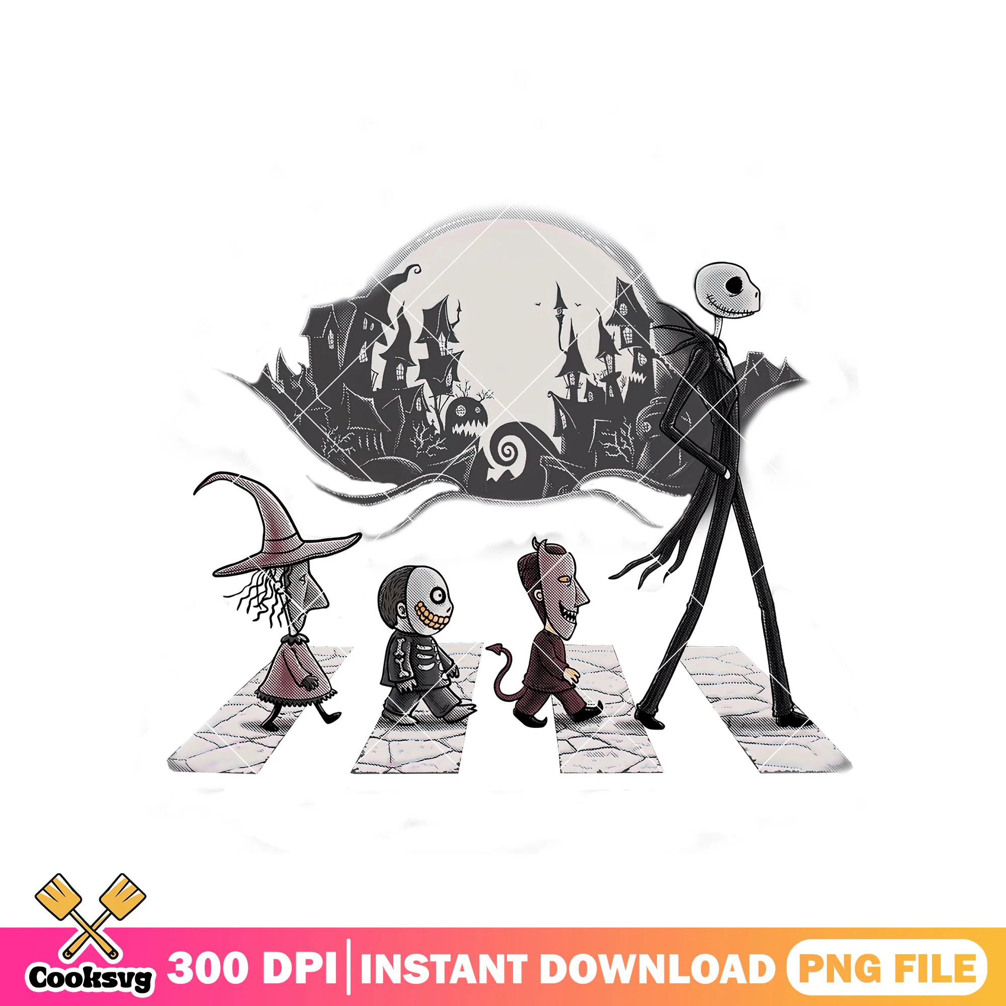Nightmare street png, Nightmare before christmas png, scary movie png