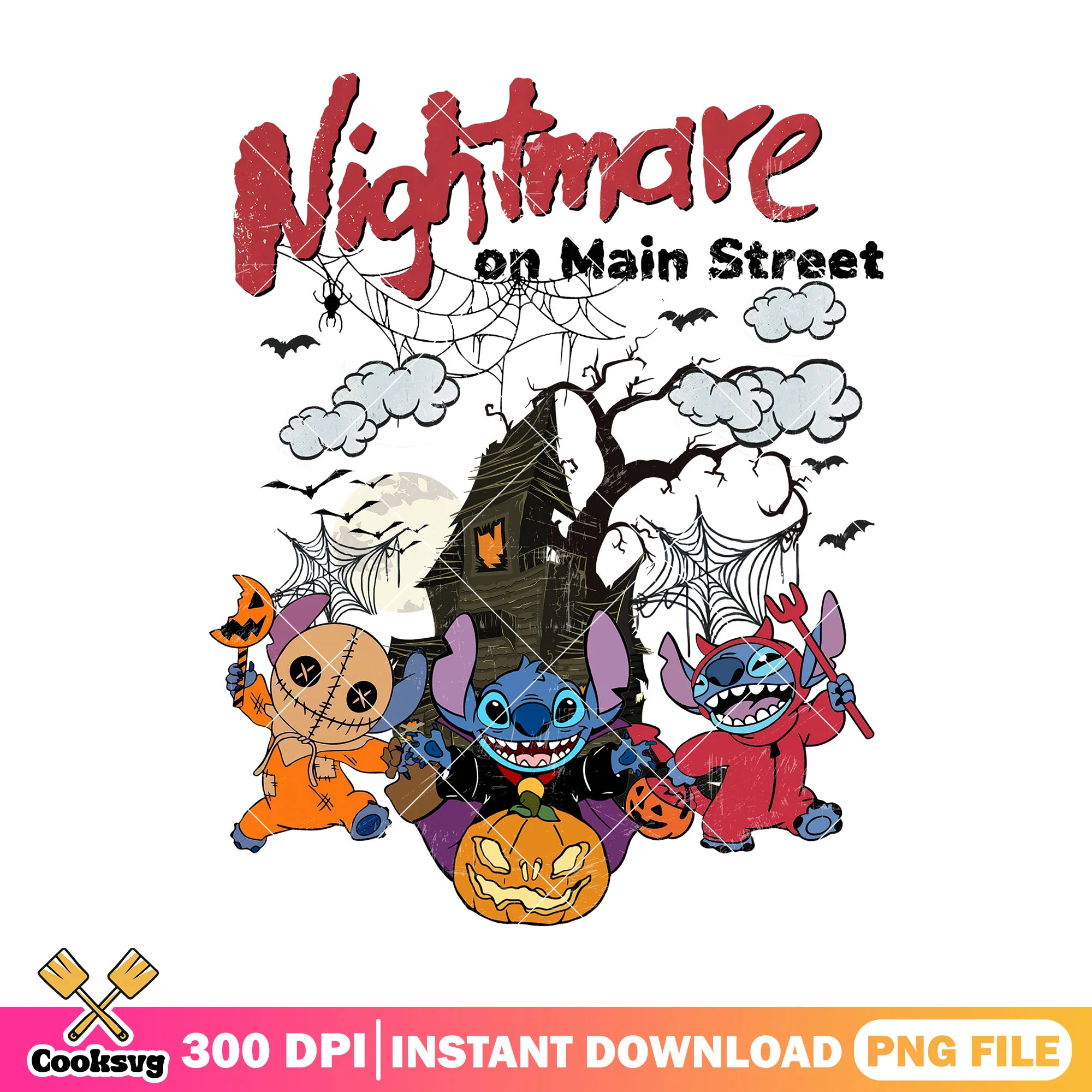 Nightmare street stitch png, halloween ends png, stitch costume png