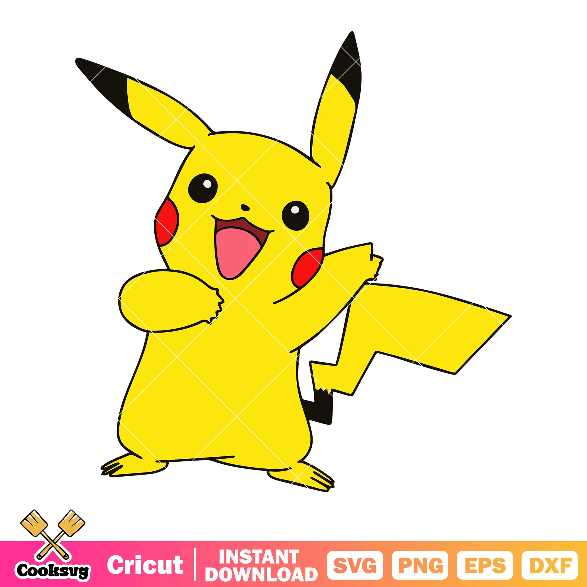 Nintendo Pikachu svg, electric pokemon svg, red cheeks svg