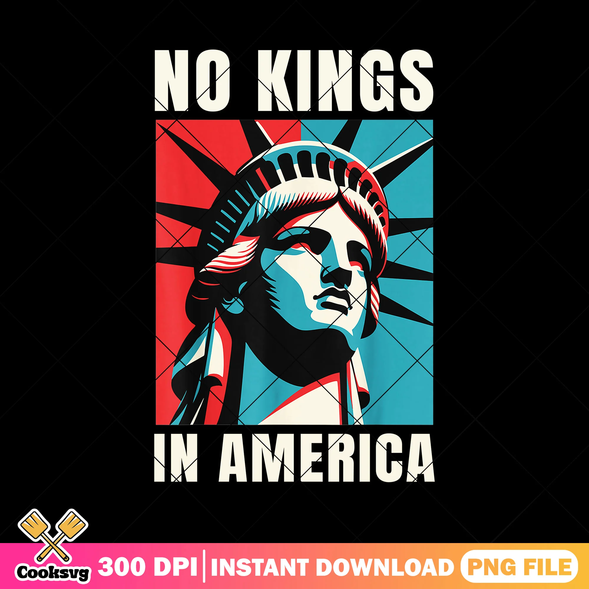 No kings america statue png design, america no kings png, no kings quote png