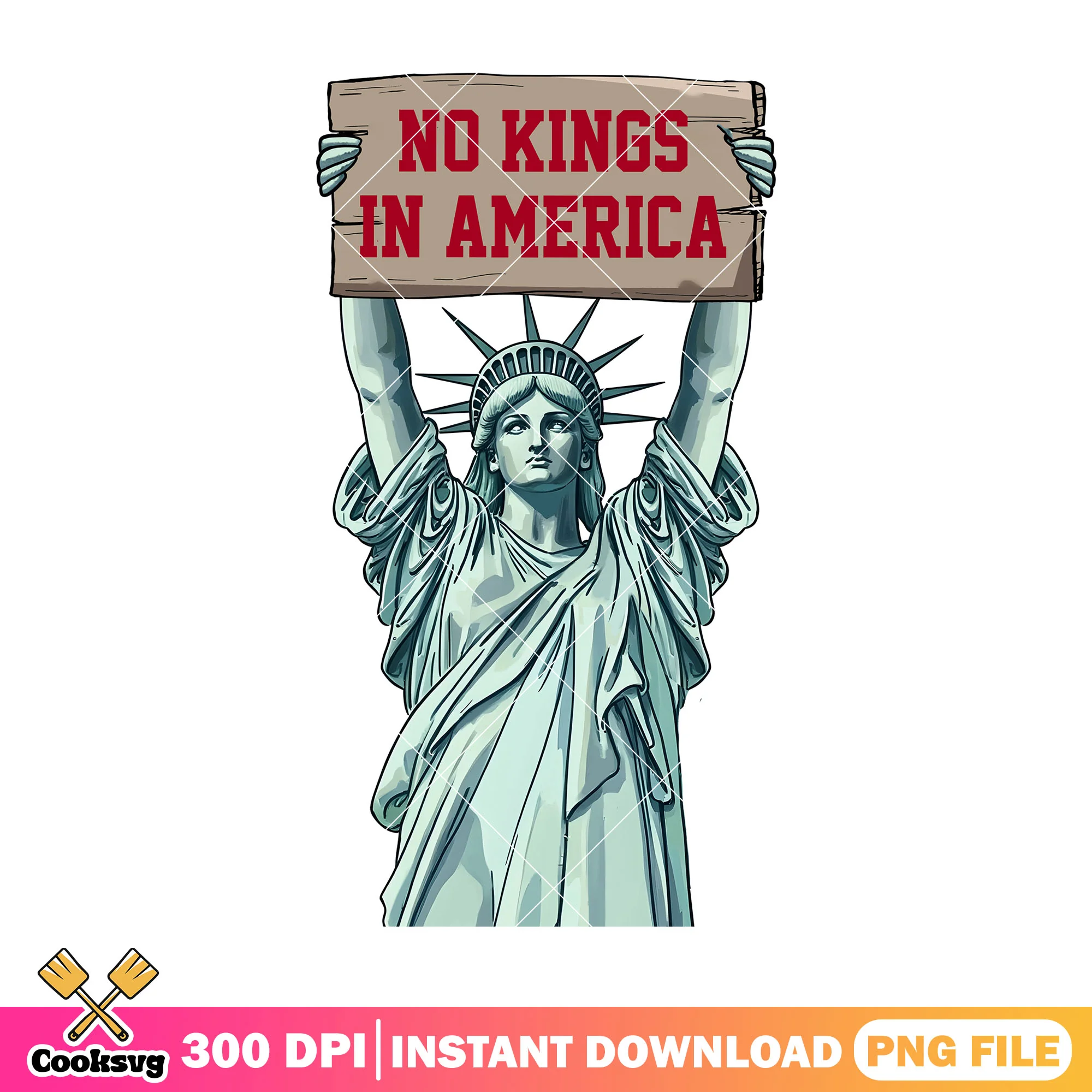 No kings in america statue png, america no kings png, no kings quote png