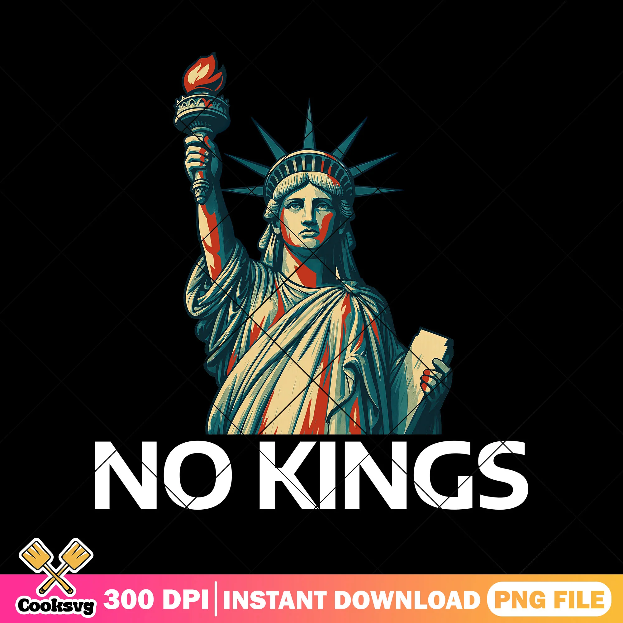 No kings in america with statue png, america no kings png, no kings quote png