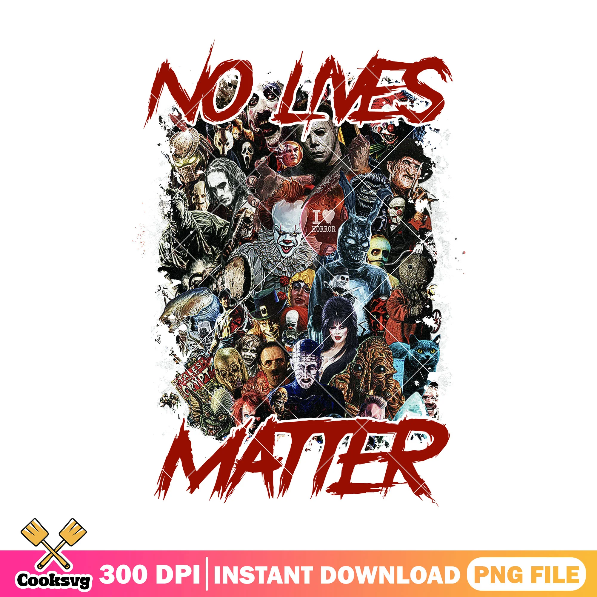 No lives matter love horror movie png, cast of halloween png