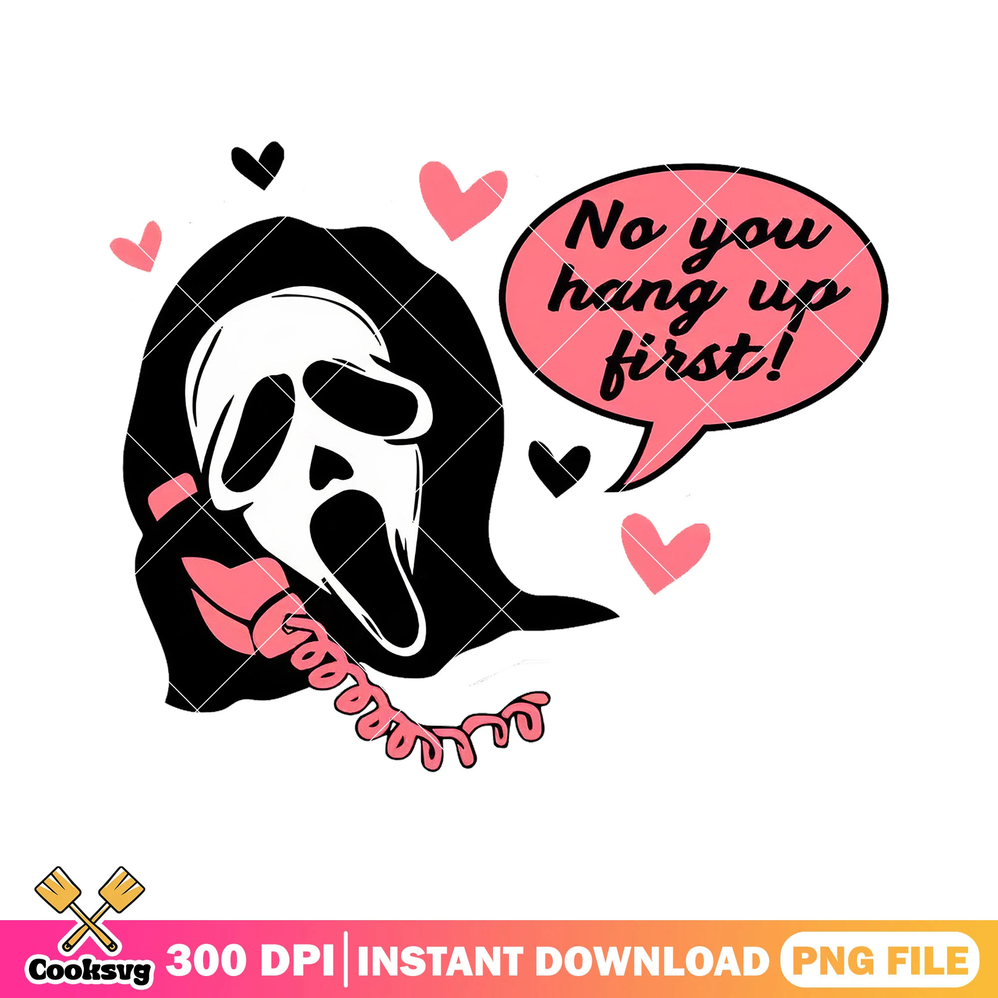No you hang up first ghost png, halloween spirit png, ghost face png