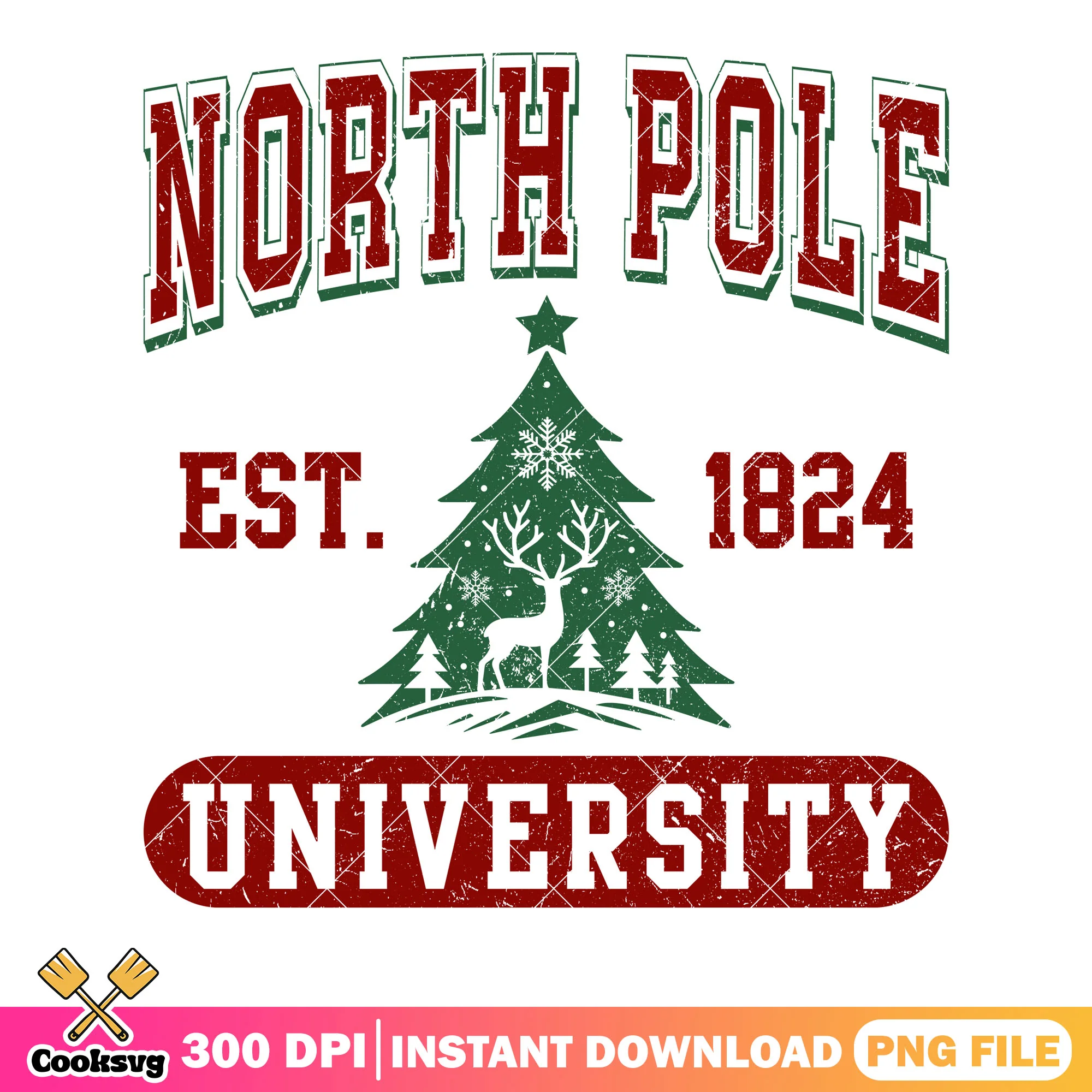 North est 1824 university png, christmas tree png, north pole png