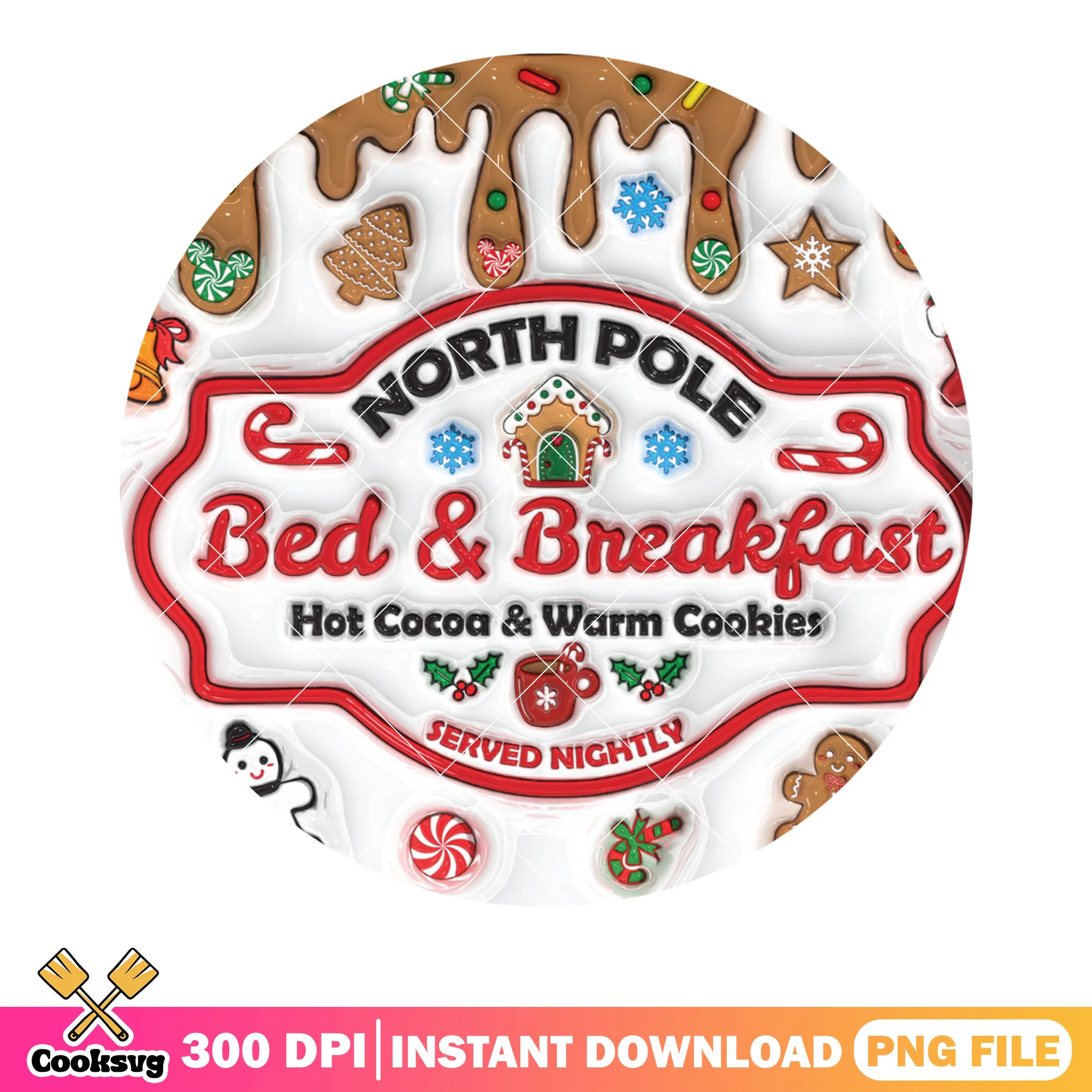 North pole served nightly png, merry christmas png, north pole png