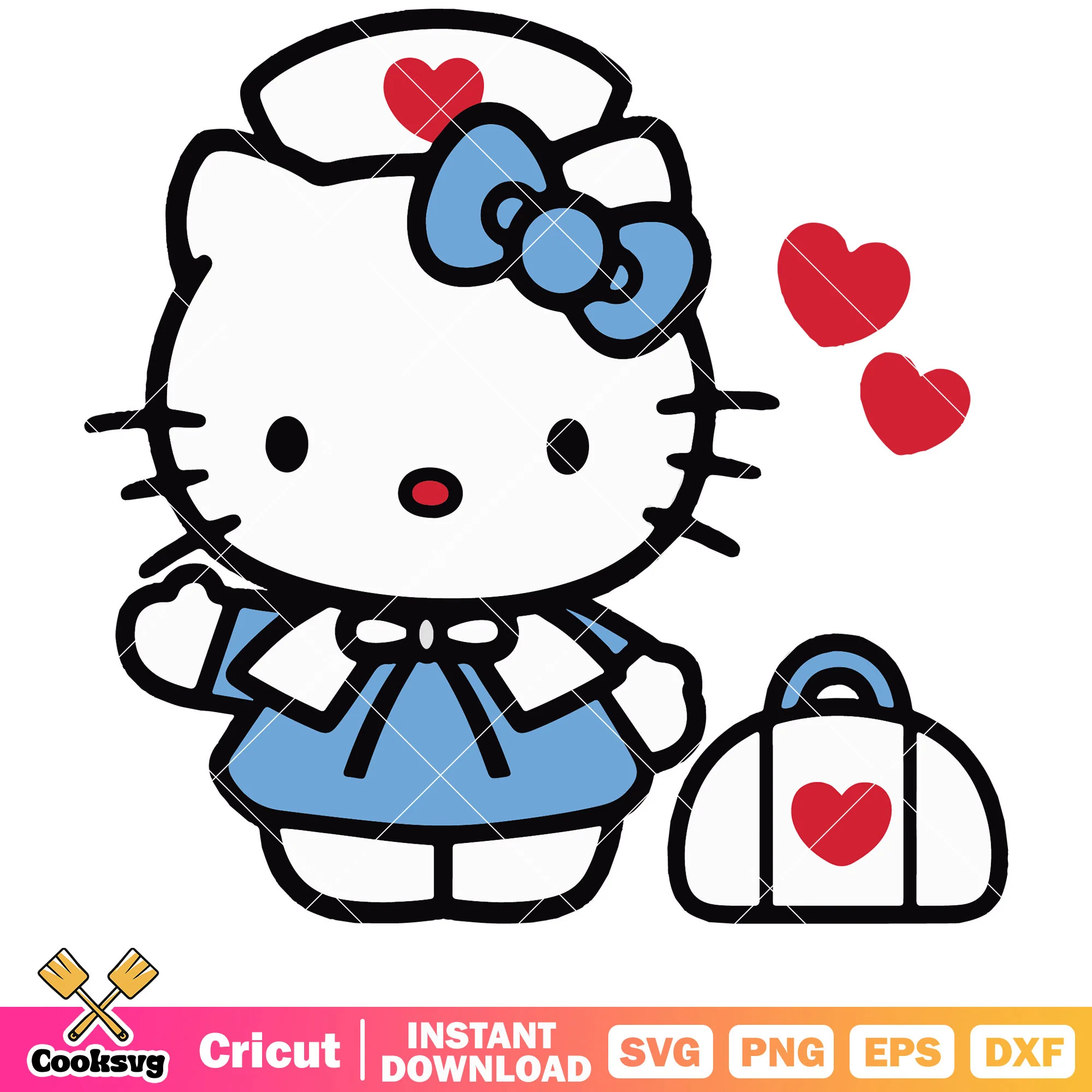 Nurse hello kitty svg, hello kitty svg, sanrio cartoons svg