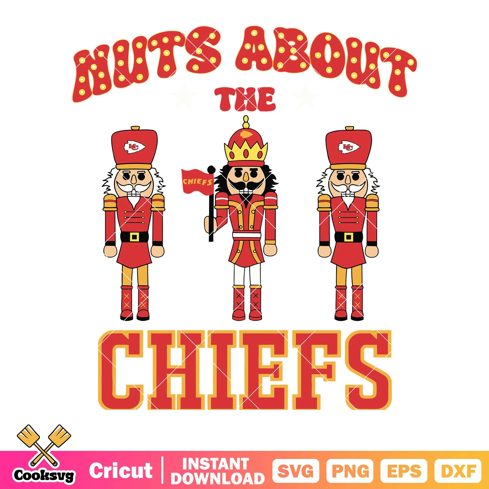 Nuts about the chief svg, kansas city chiefs svg, red flags svg
