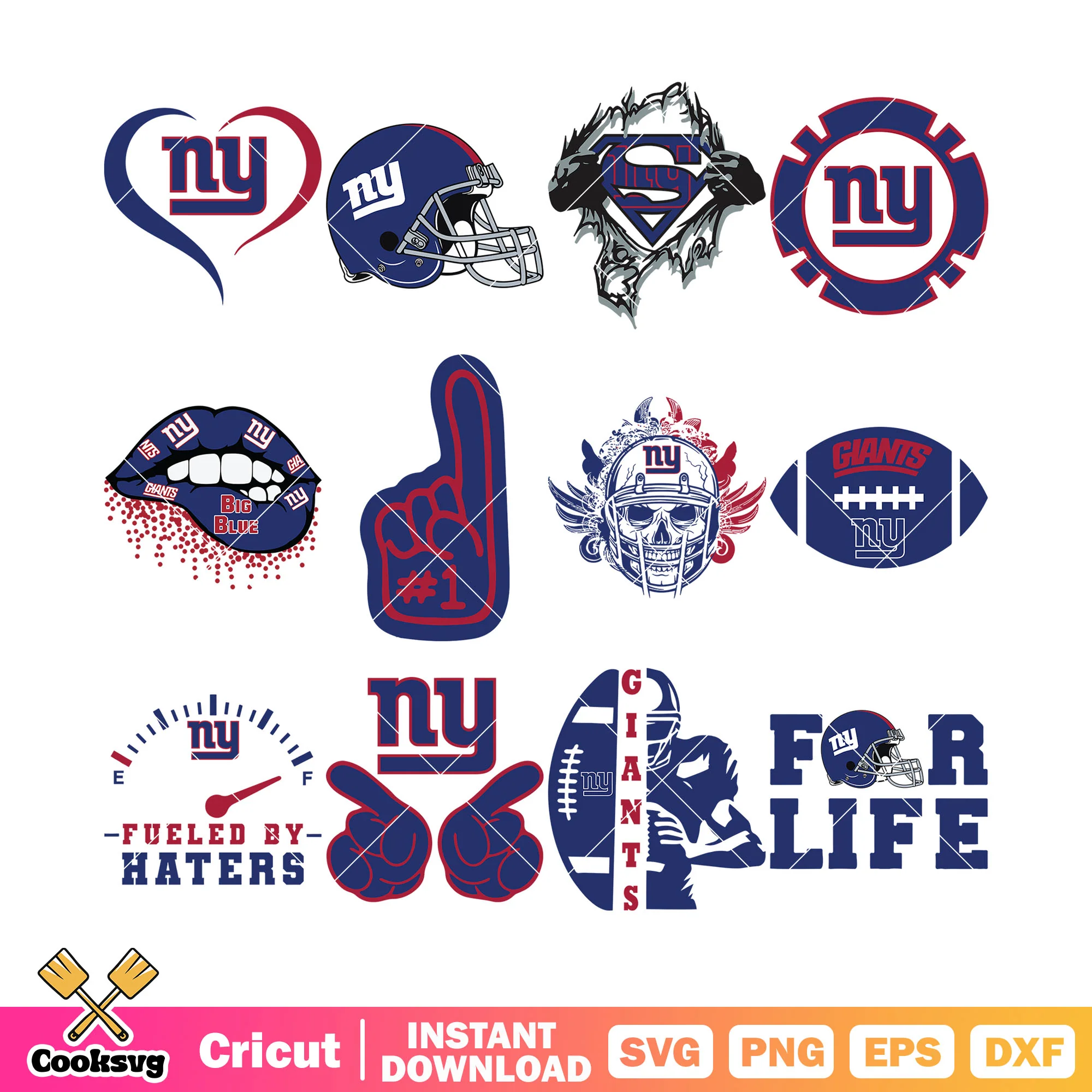 NY giants fueled by haters bundle svg, giants new york svg, rugby helmet svg