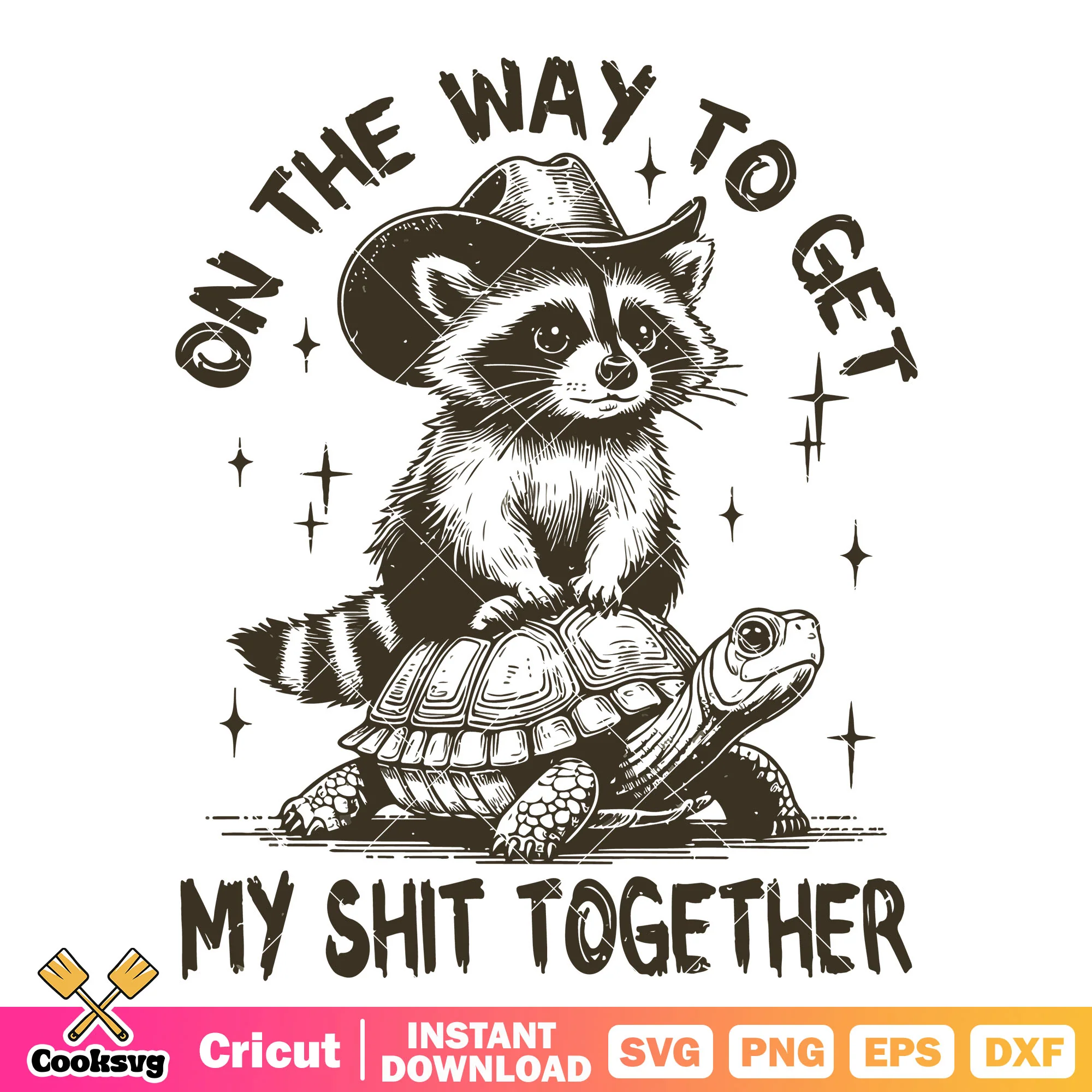 On the way to get my shit together svg, rocket raccoon svg
